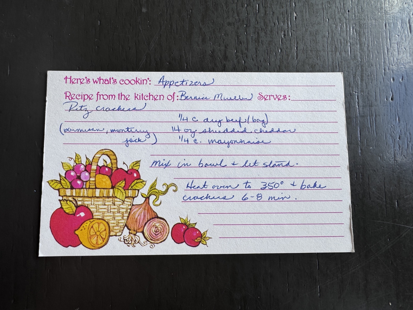 Recipe card preview for Appetizers