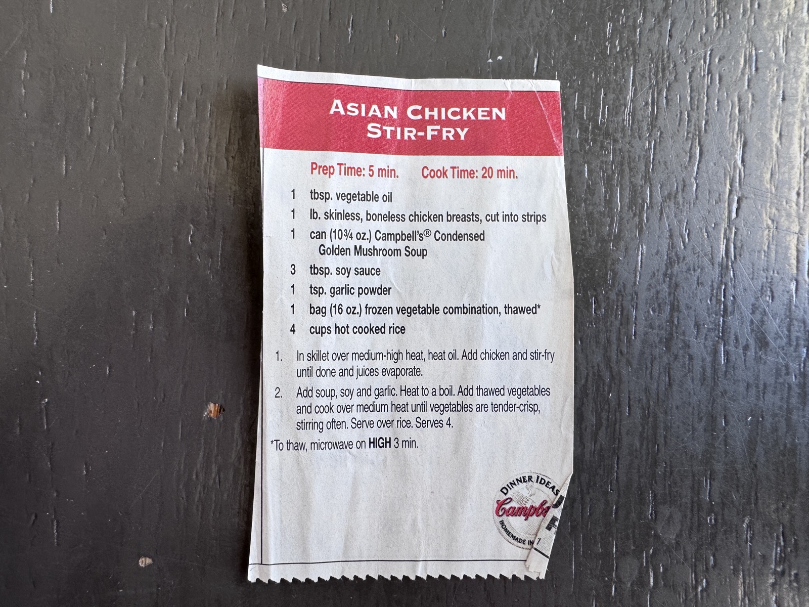 Recipe card preview for Asian Chicken Stir-Fry