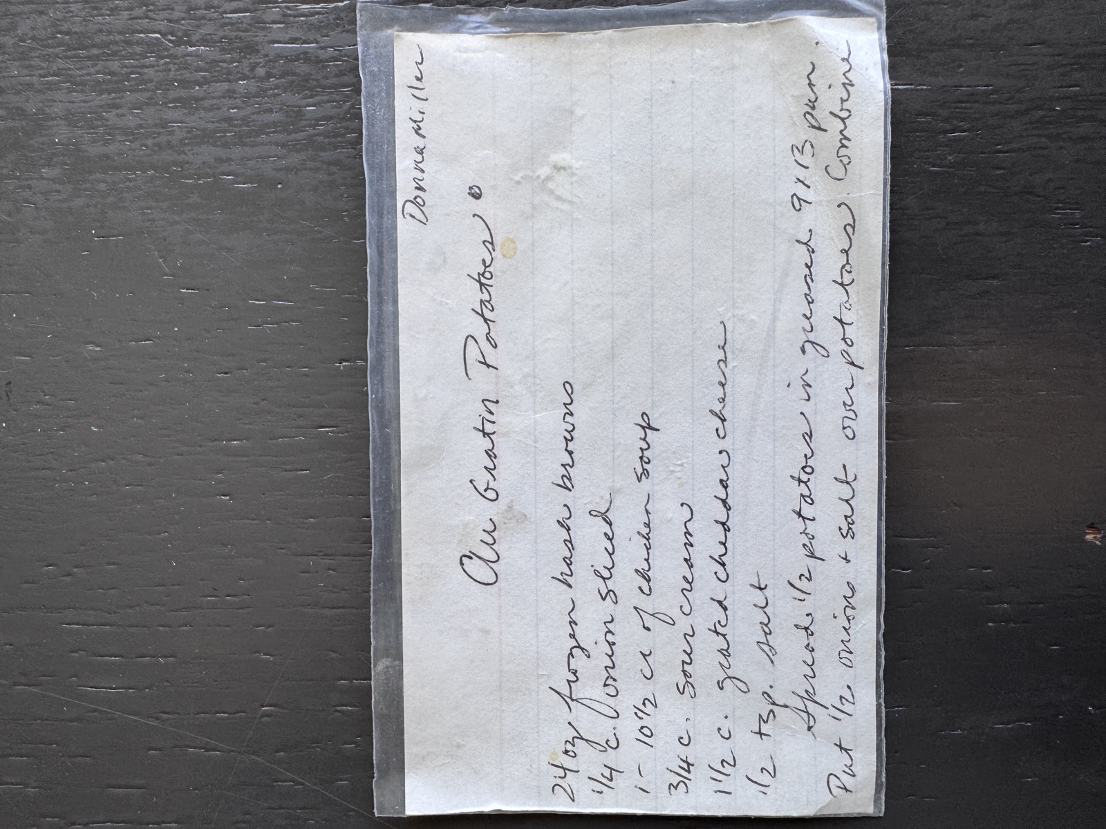 Recipe card preview for Au Gratin Potatoes