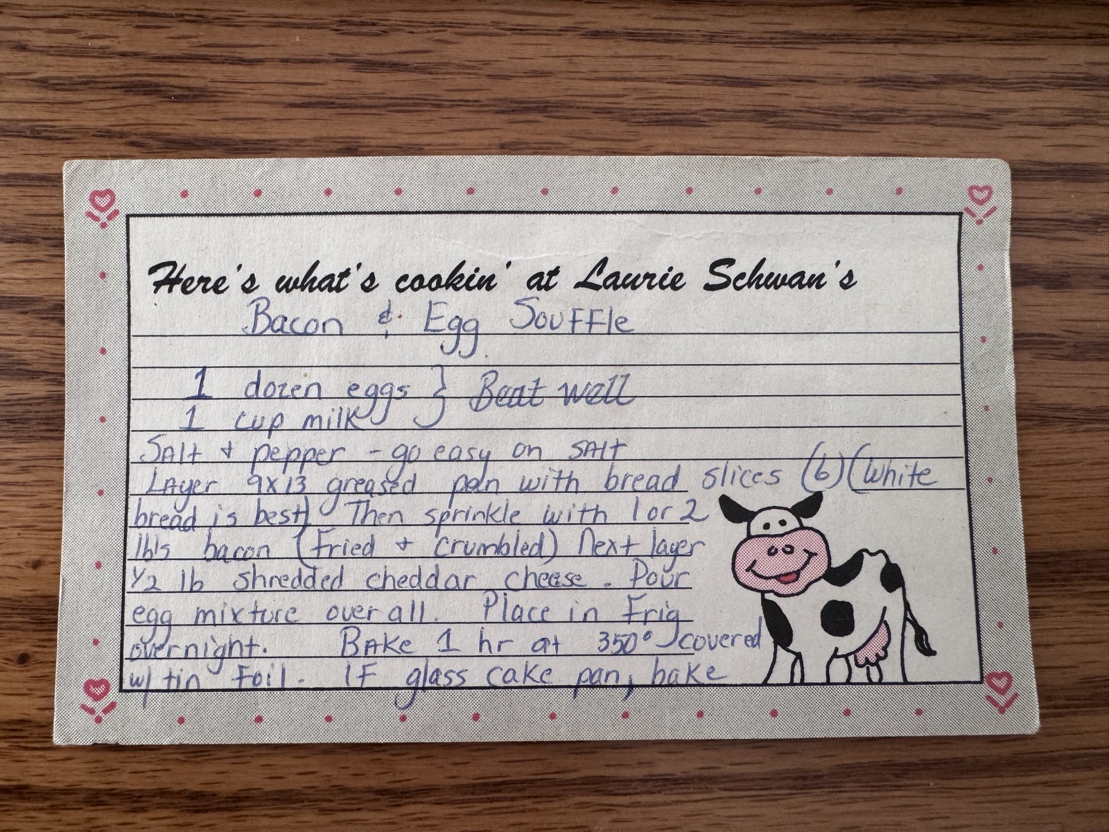 Recipe card preview for Bacon & Egg Souffle