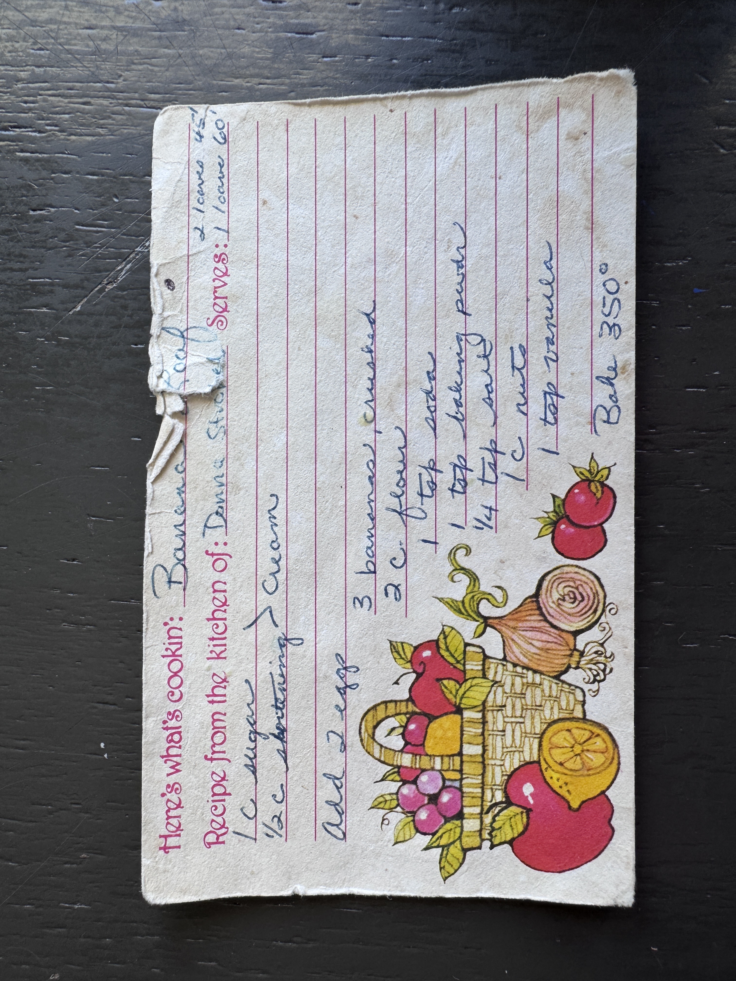 Recipe card preview for Banana Bread