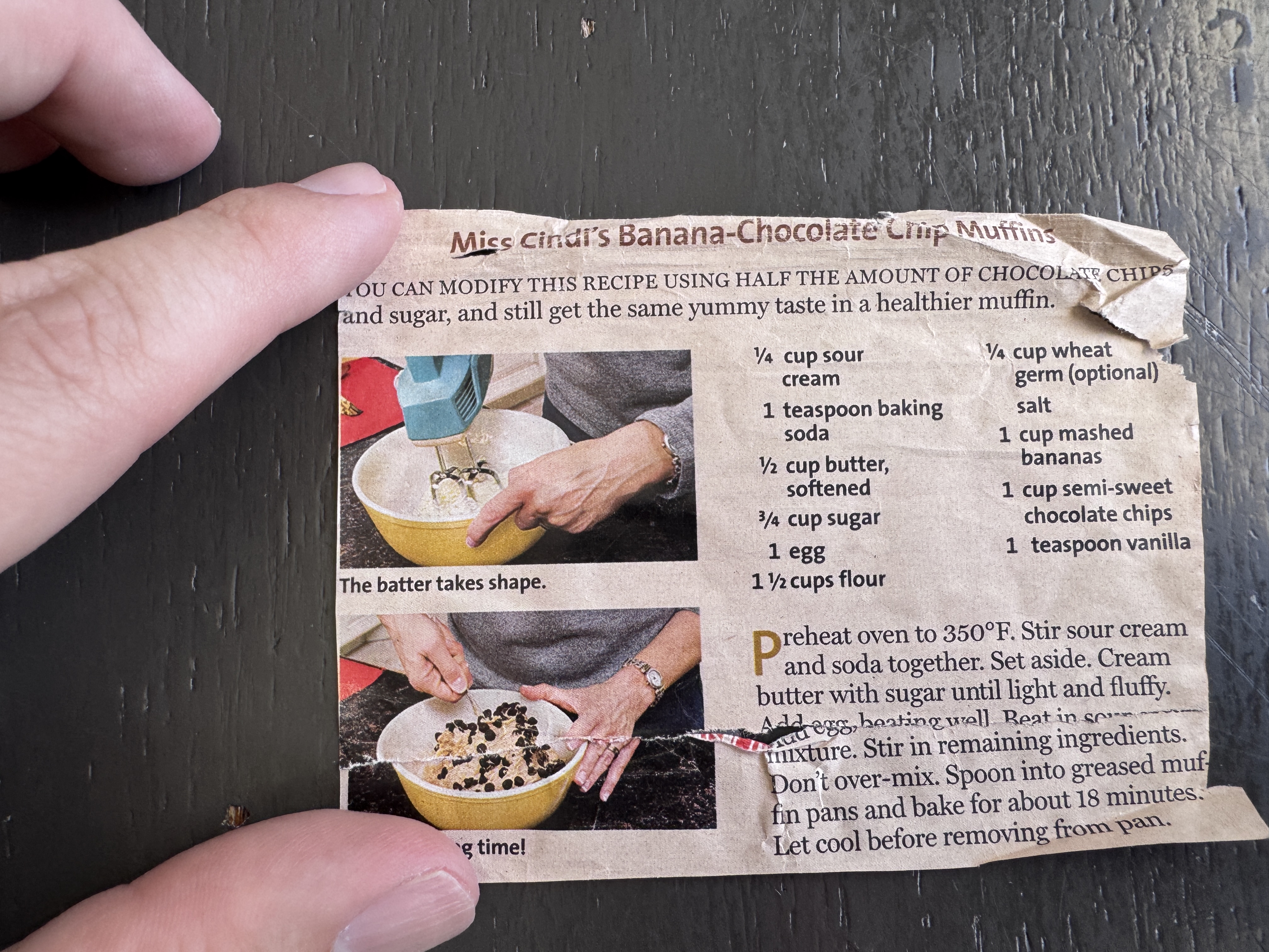 Recipe card preview for Banana-Chocolate Chip Muffins