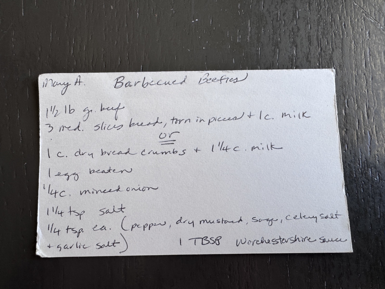 Recipe card preview for Barbecued Beefies