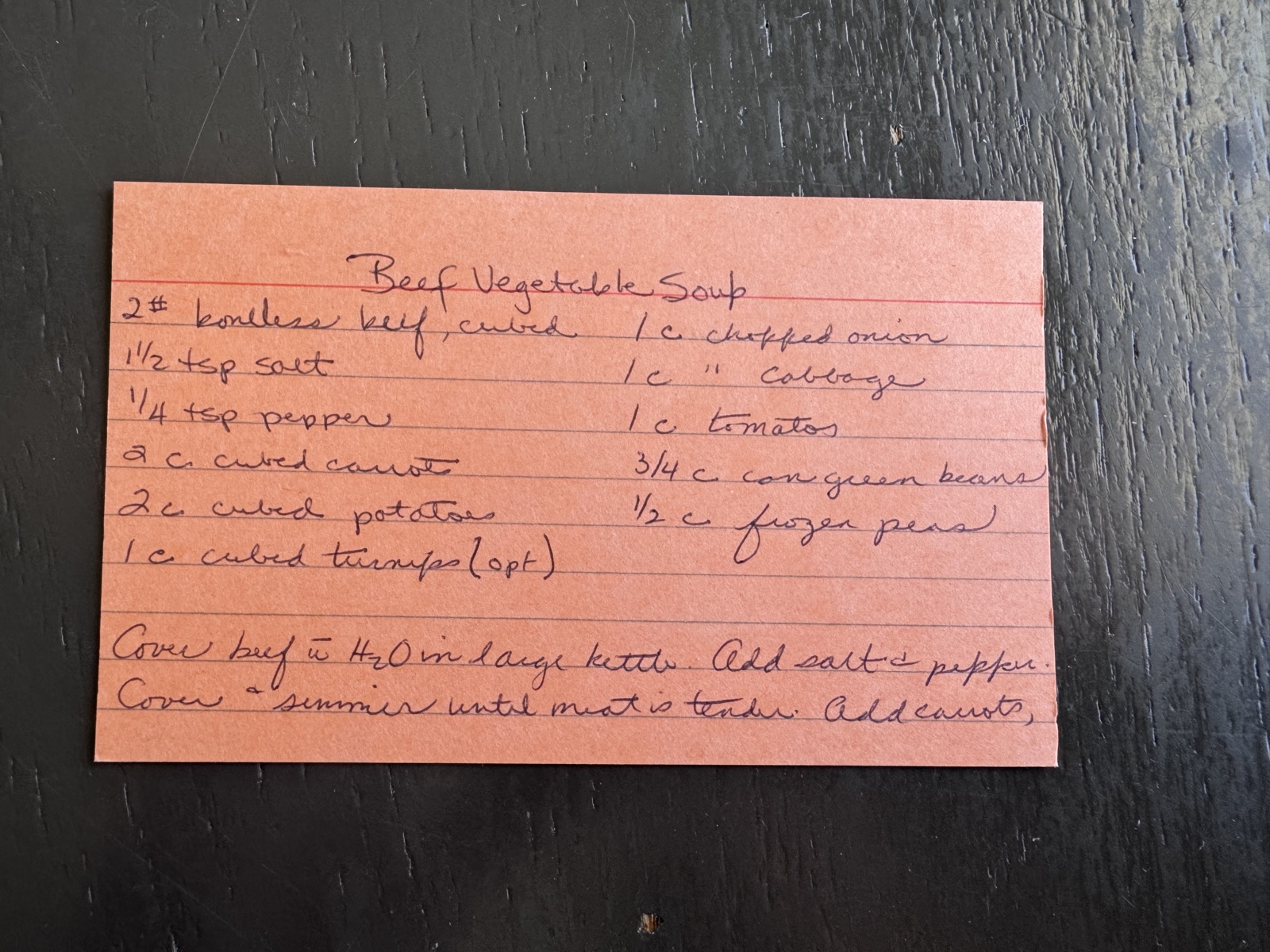 Recipe card preview for Beef Vegetable Soup