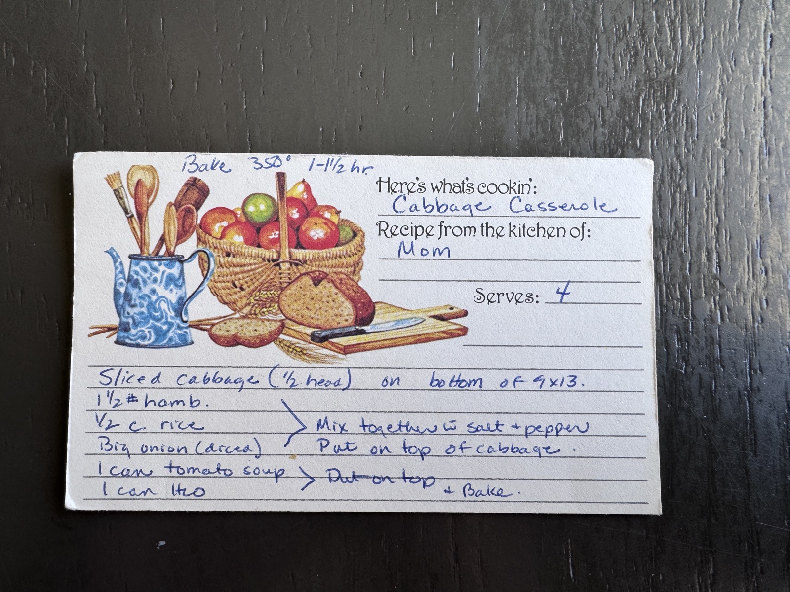 Recipe card preview for Cabbage Casserole