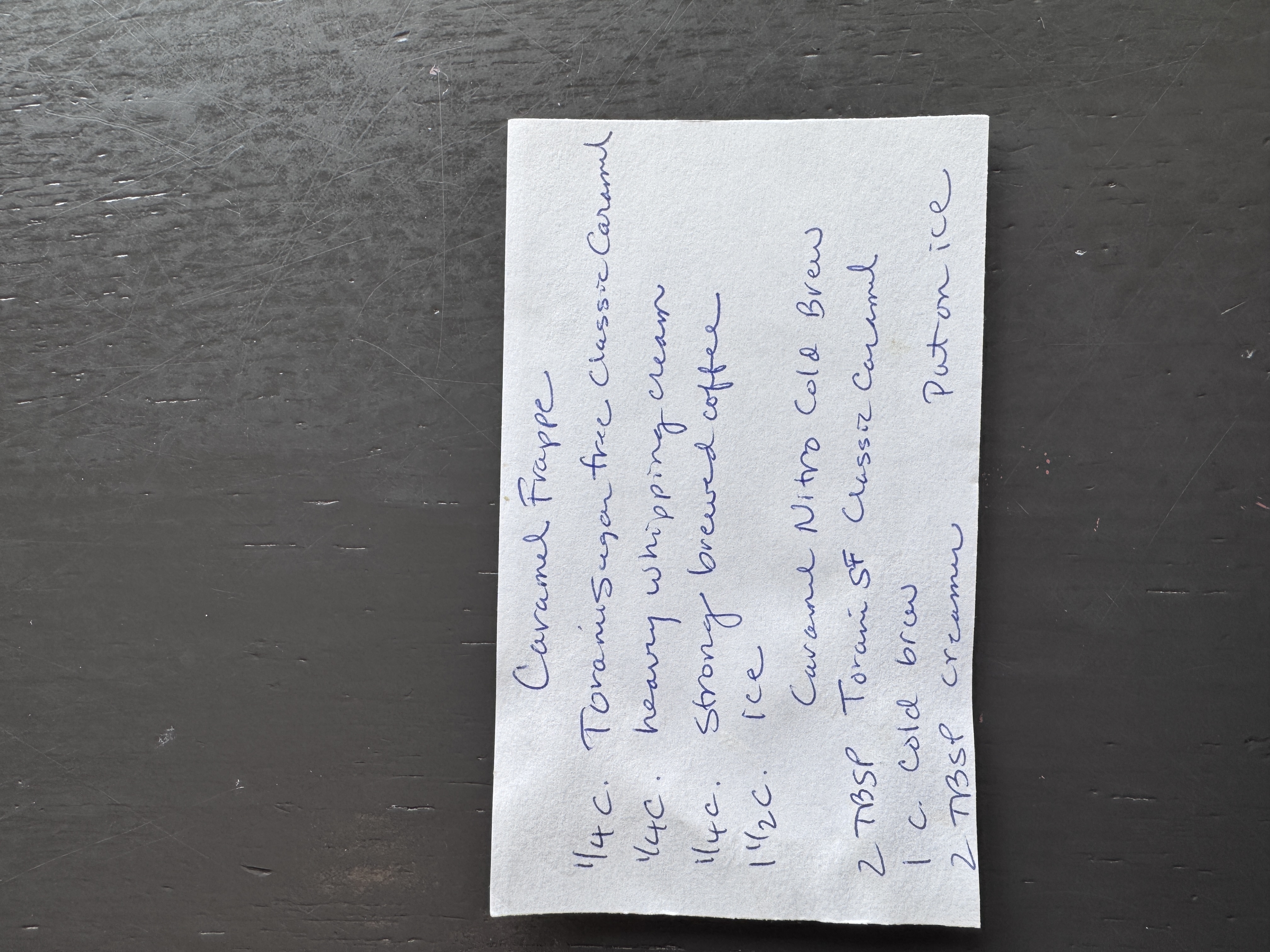 Recipe card preview for Caramel Frappe