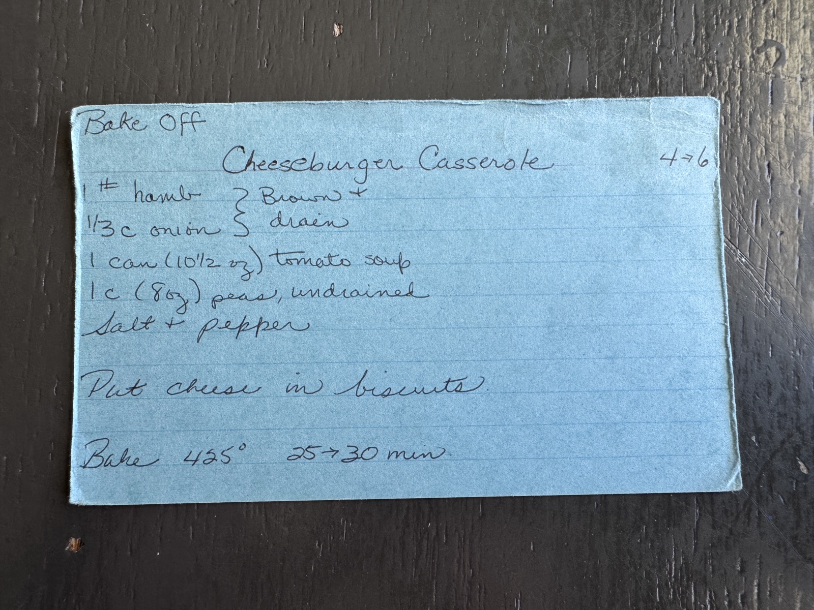 Recipe card preview for Cheeseburger Casserole