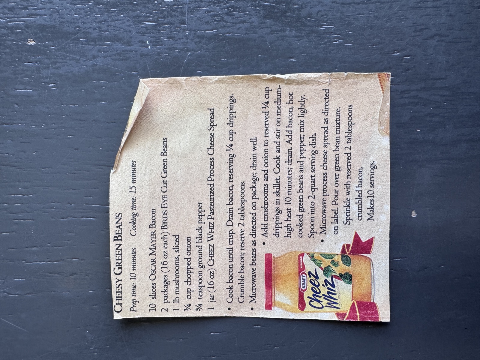 Recipe card preview for Cheesy Green Beans