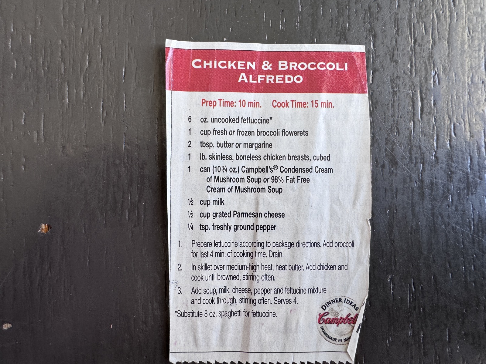 Recipe card preview for Chicken & Broccoli Alfredo