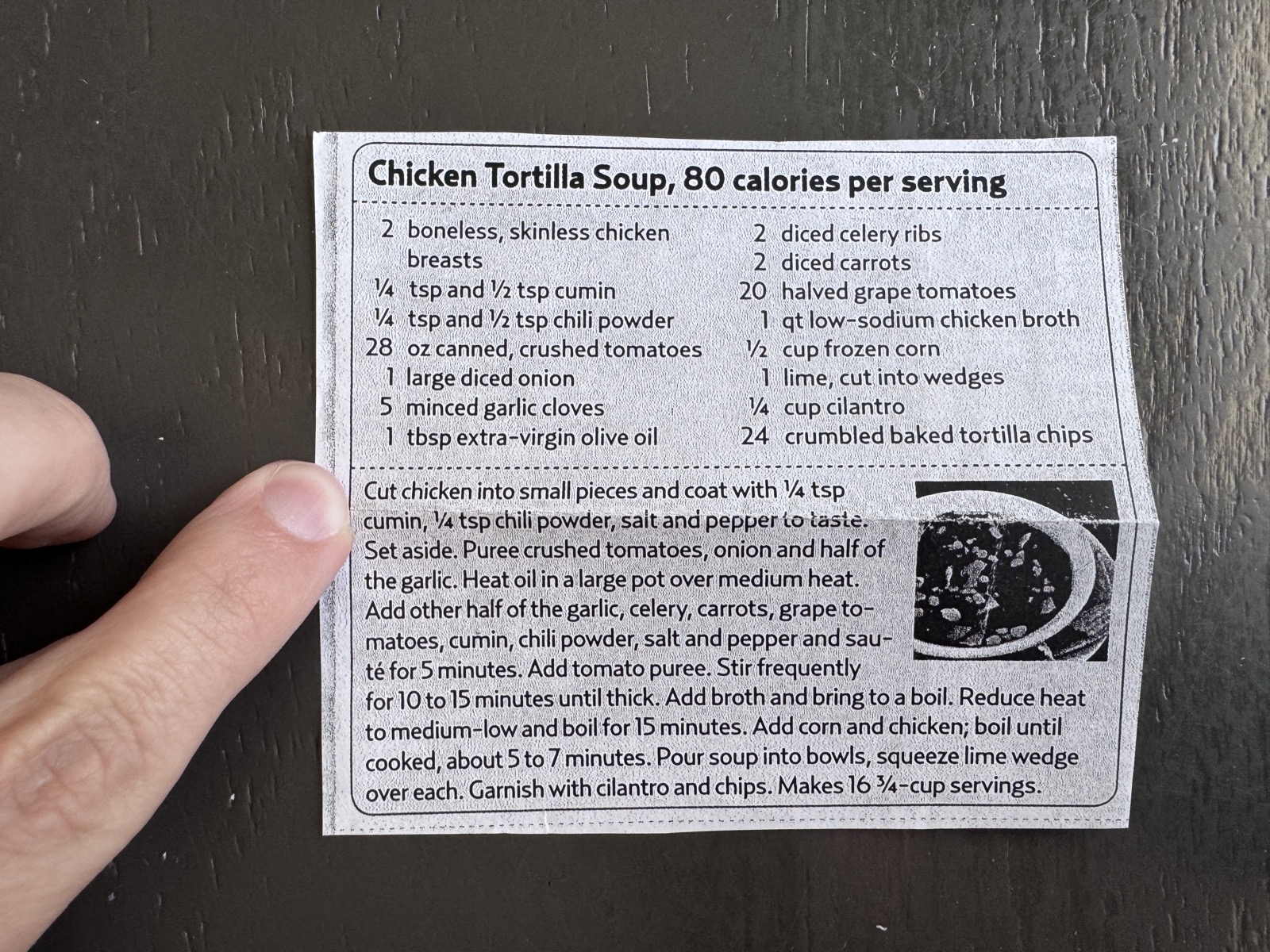 Recipe card preview for Chicken Tortilla Soup