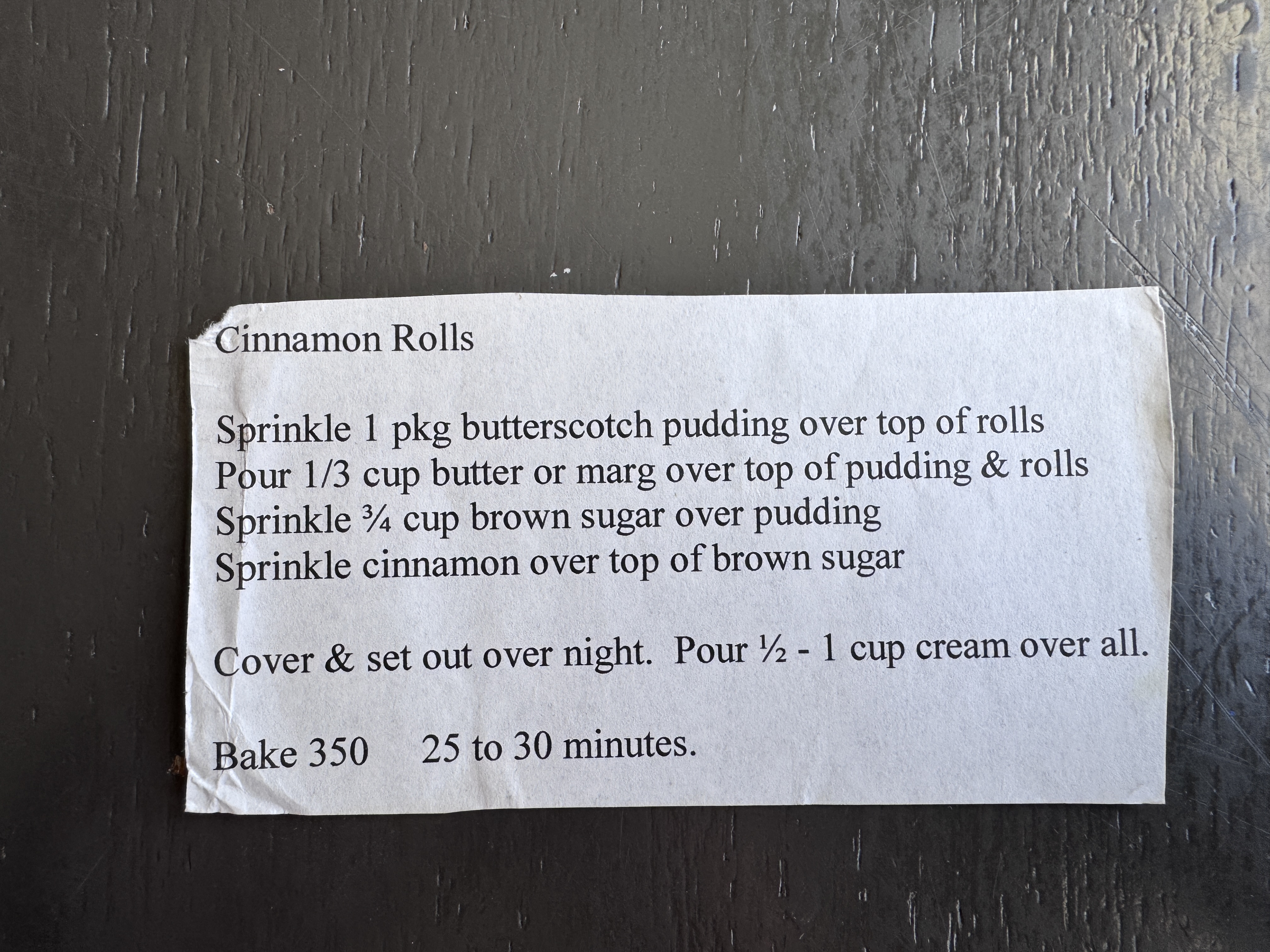 Recipe card preview for Cinnamon Rolls