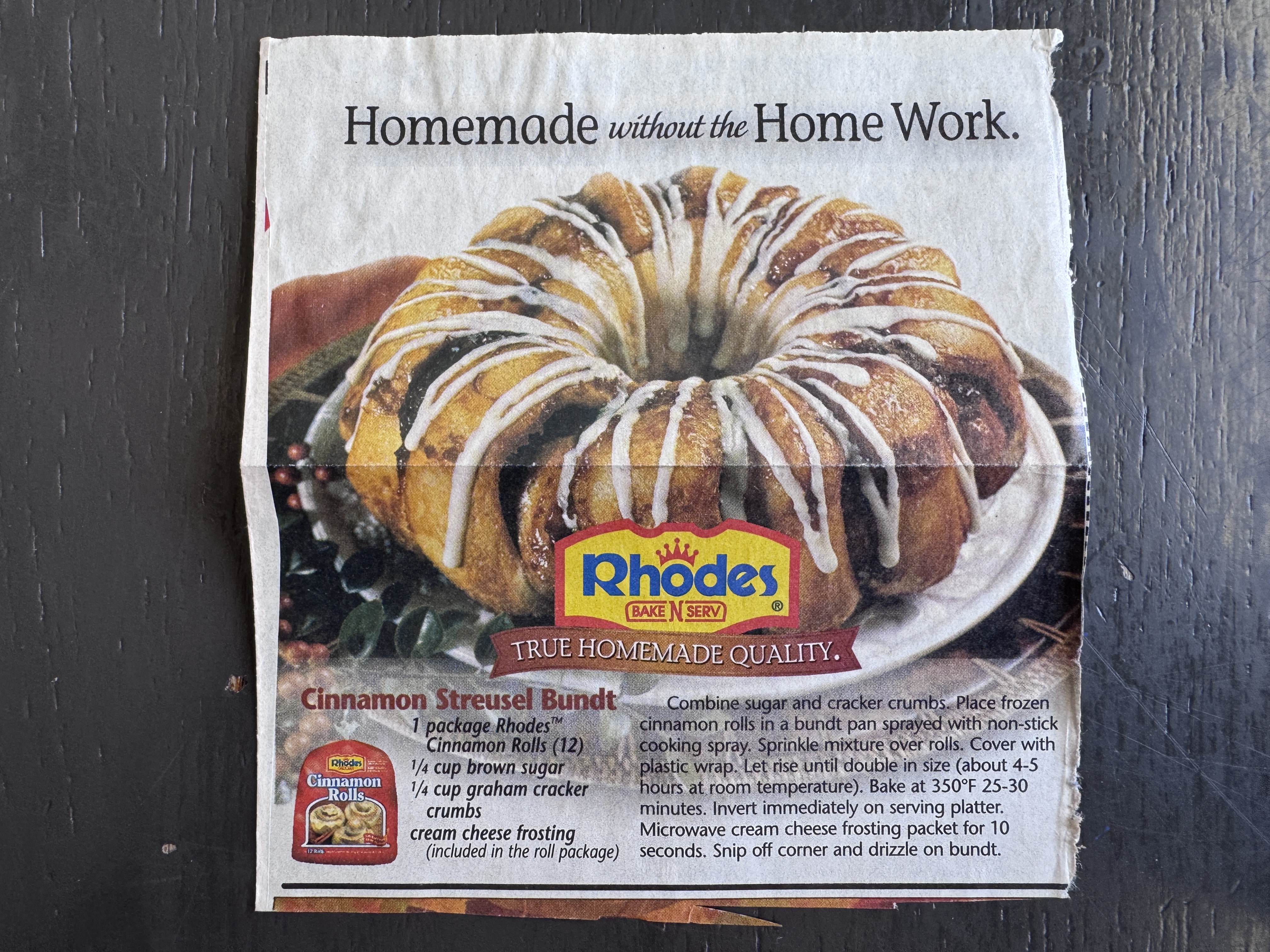 Recipe card preview for Cinnamon Streusel Bundt