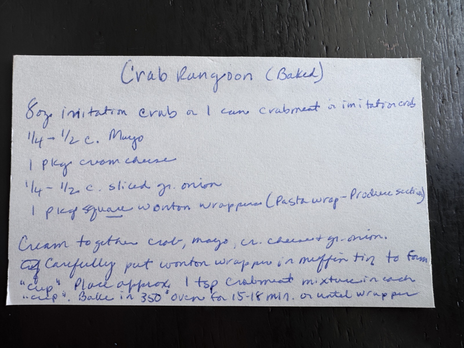 Recipe card preview for Crab Rangoon (Baked)