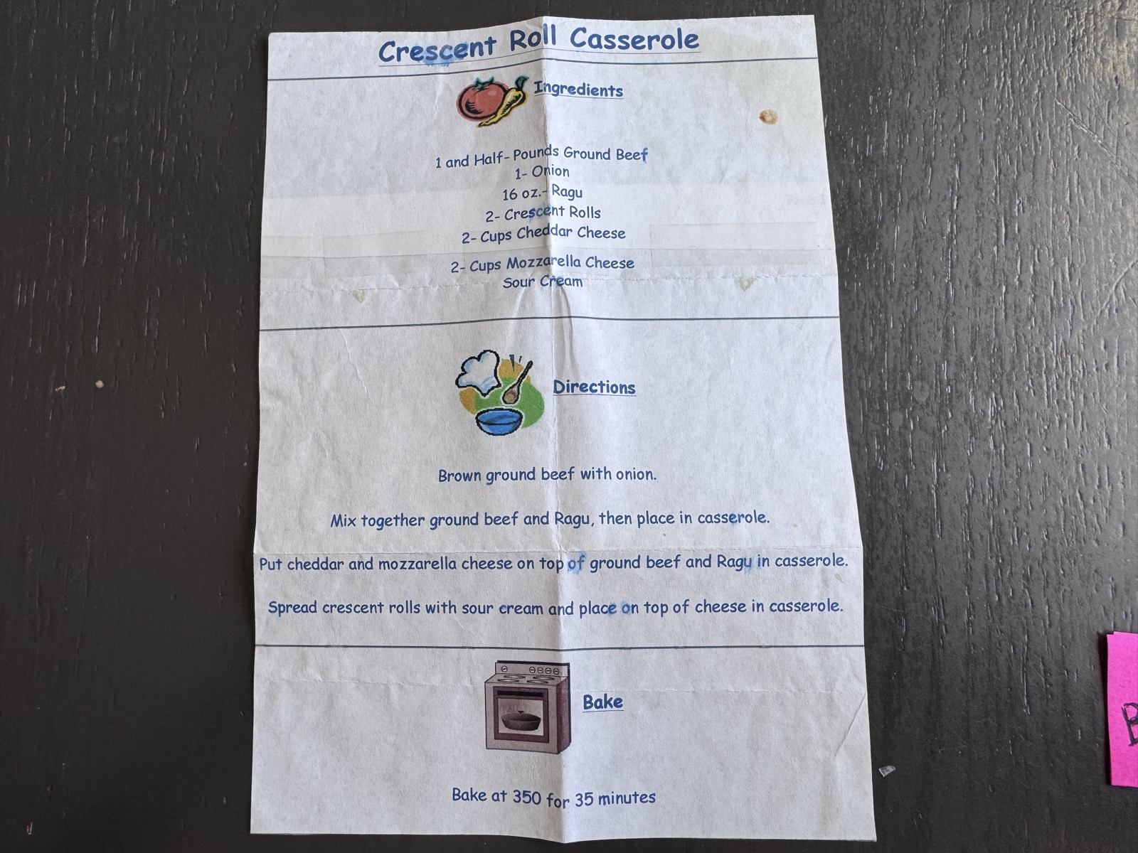 Recipe card preview for Crescent Roll Casserole