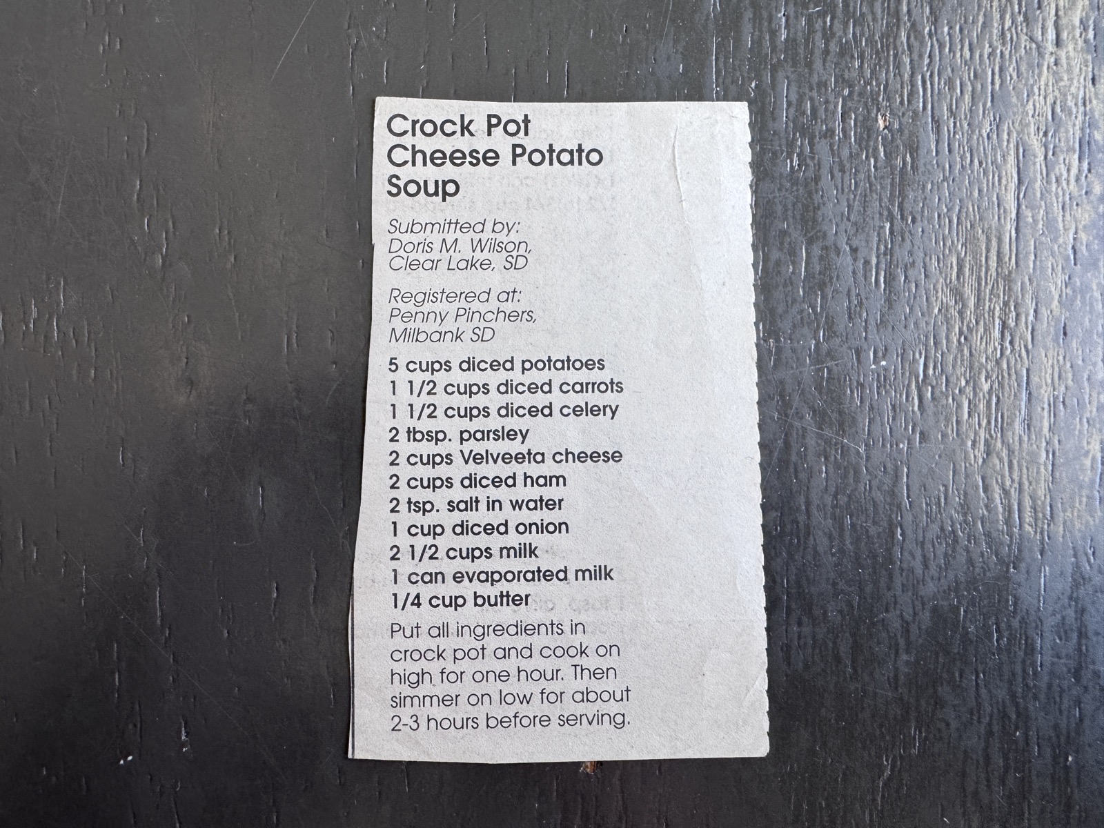 Recipe card preview for Crock Pot Cheese Potato Soup