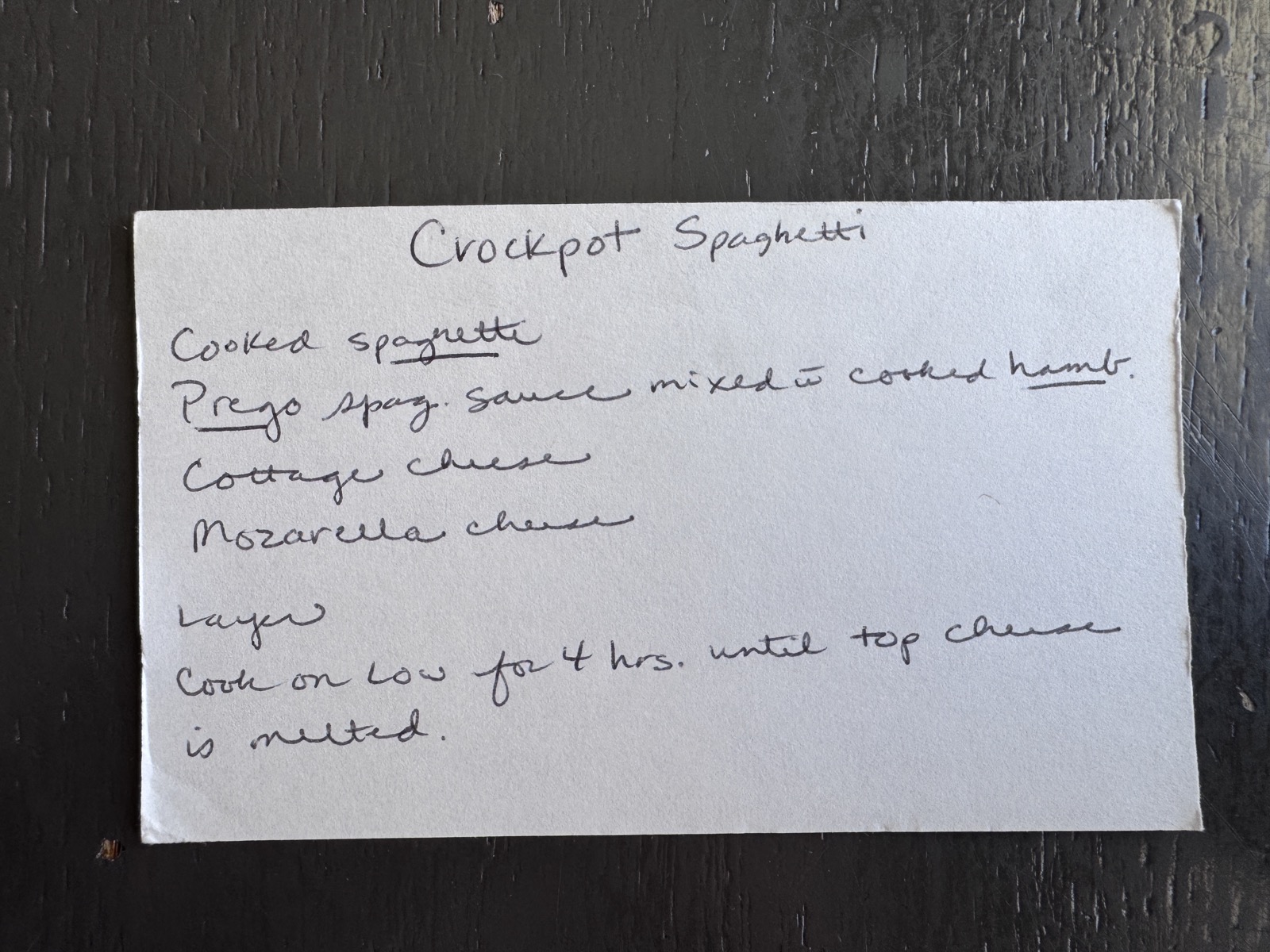 Recipe card preview for Crockpot Spaghetti