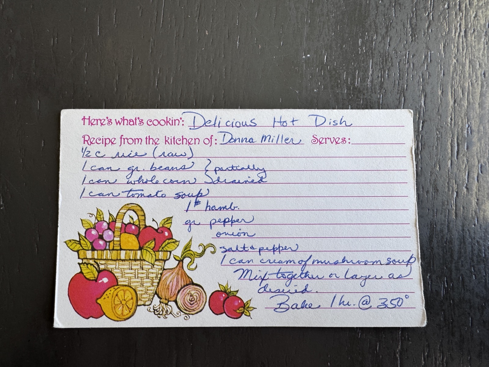 Recipe card preview for Delicious Hot Dish