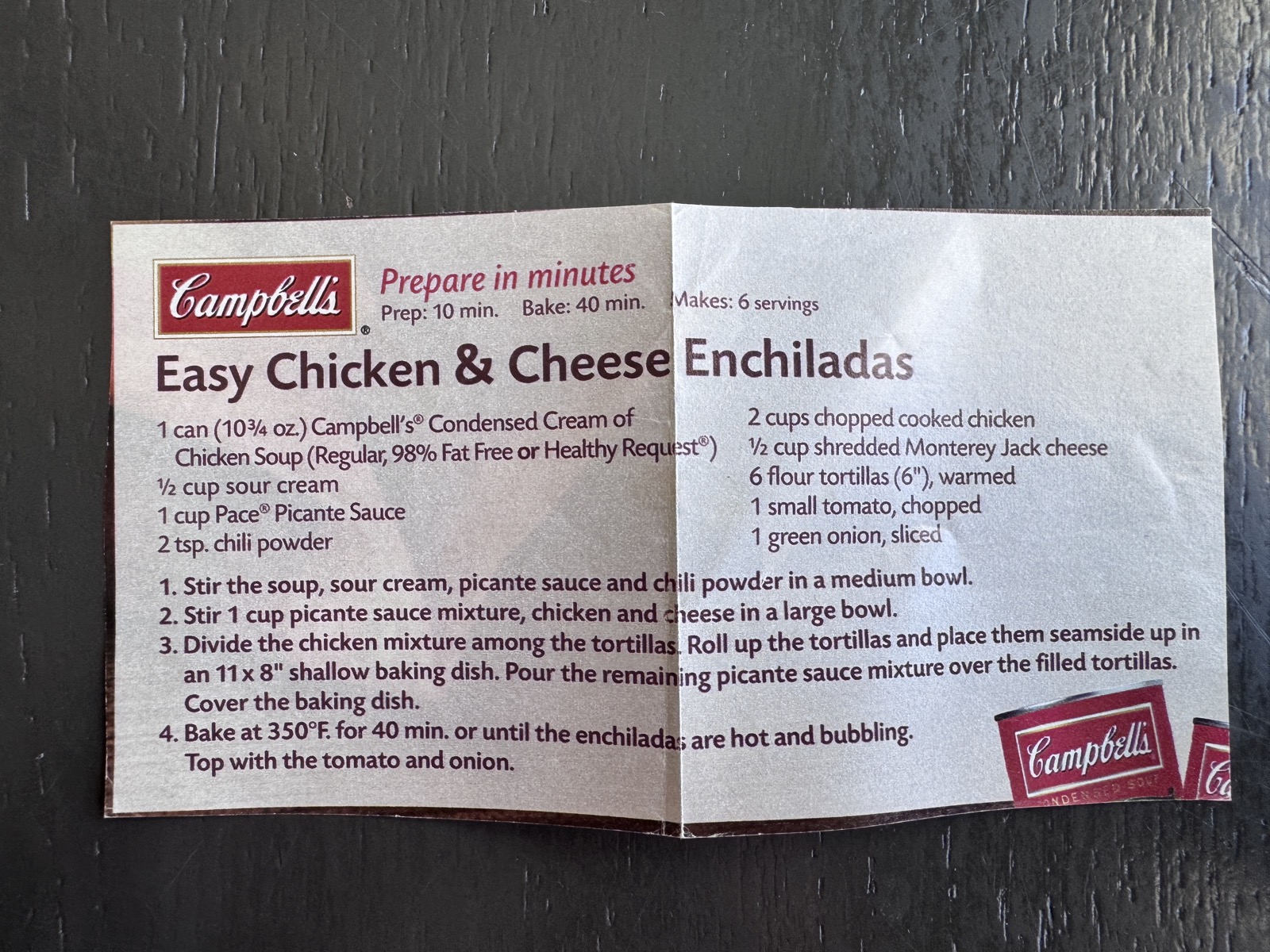 Recipe card preview for Easy Chicken & Cheese Enchiladas