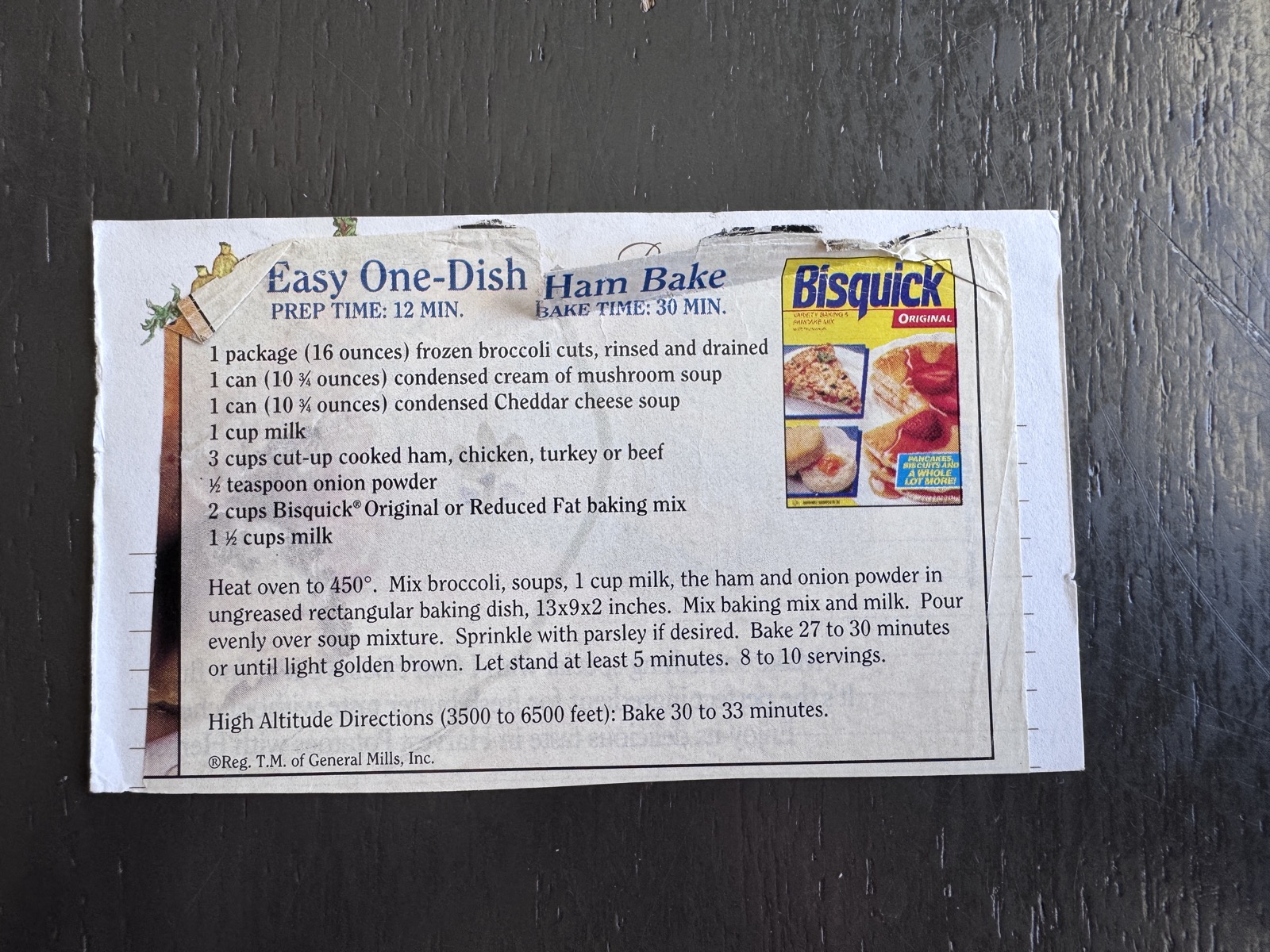 Recipe card preview for Easy One-Dish Ham Bake