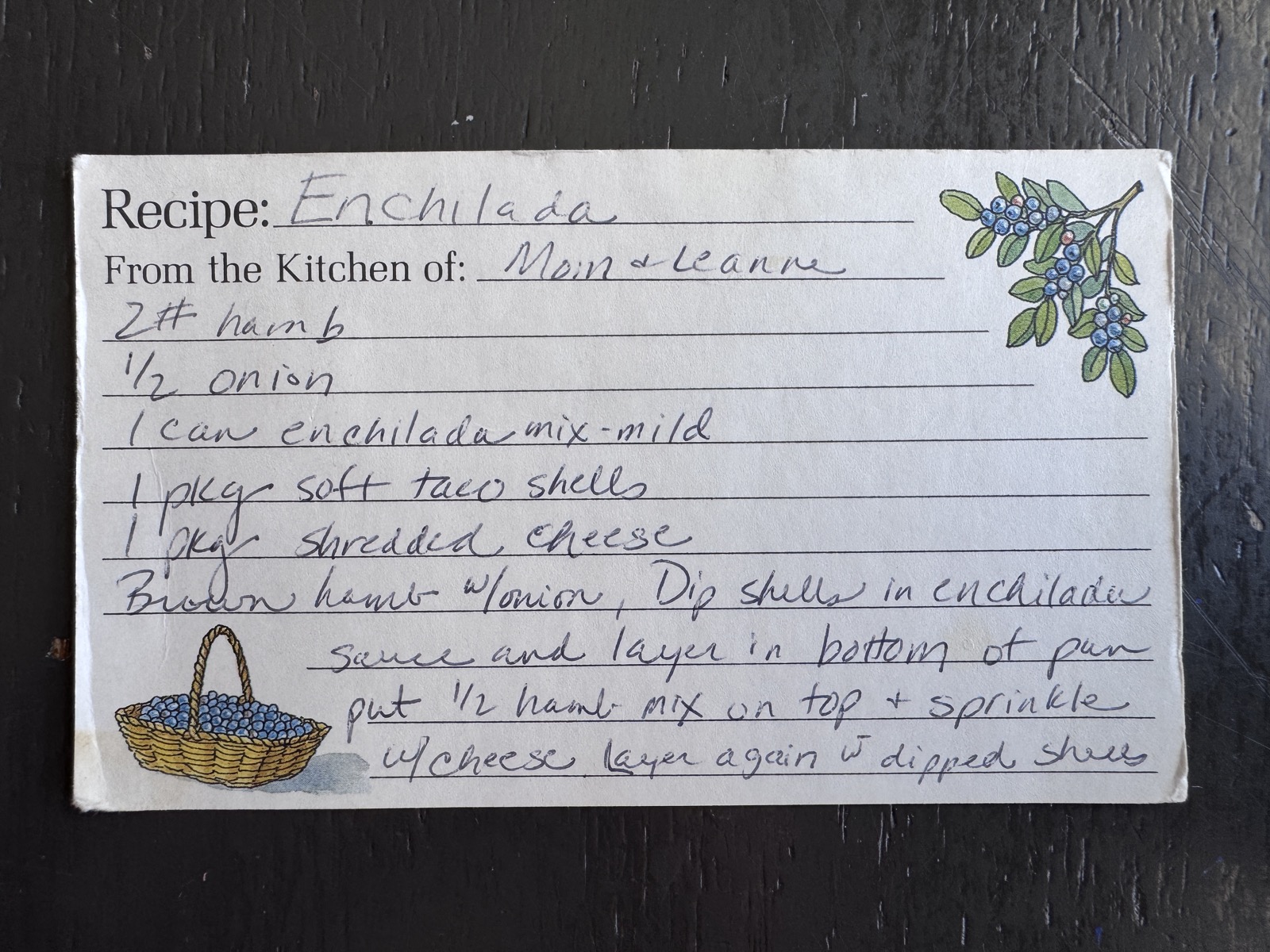 Recipe card preview for Enchilada
