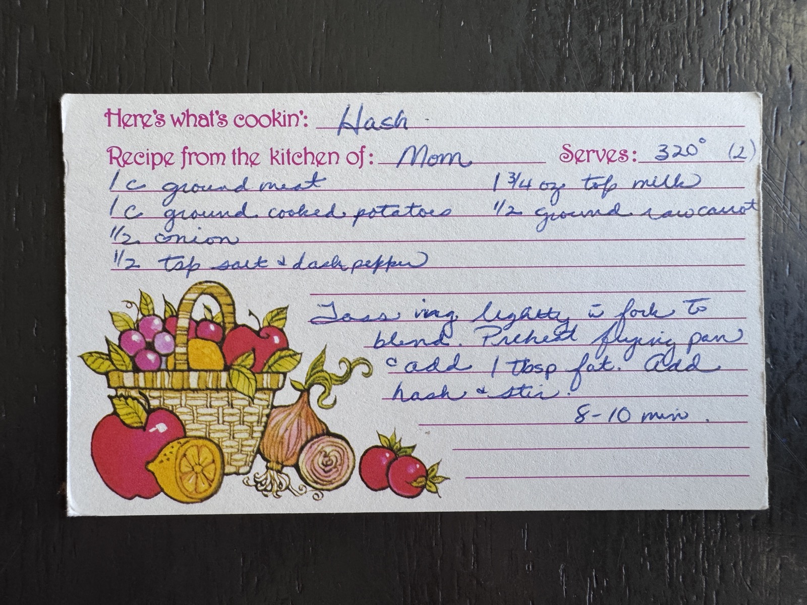 Recipe card preview for Hash