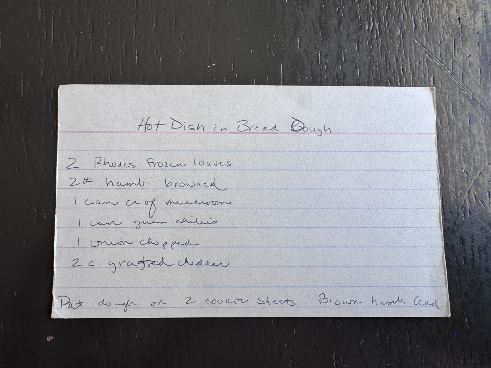 Recipe card preview for Hot Dish in Bread Dough