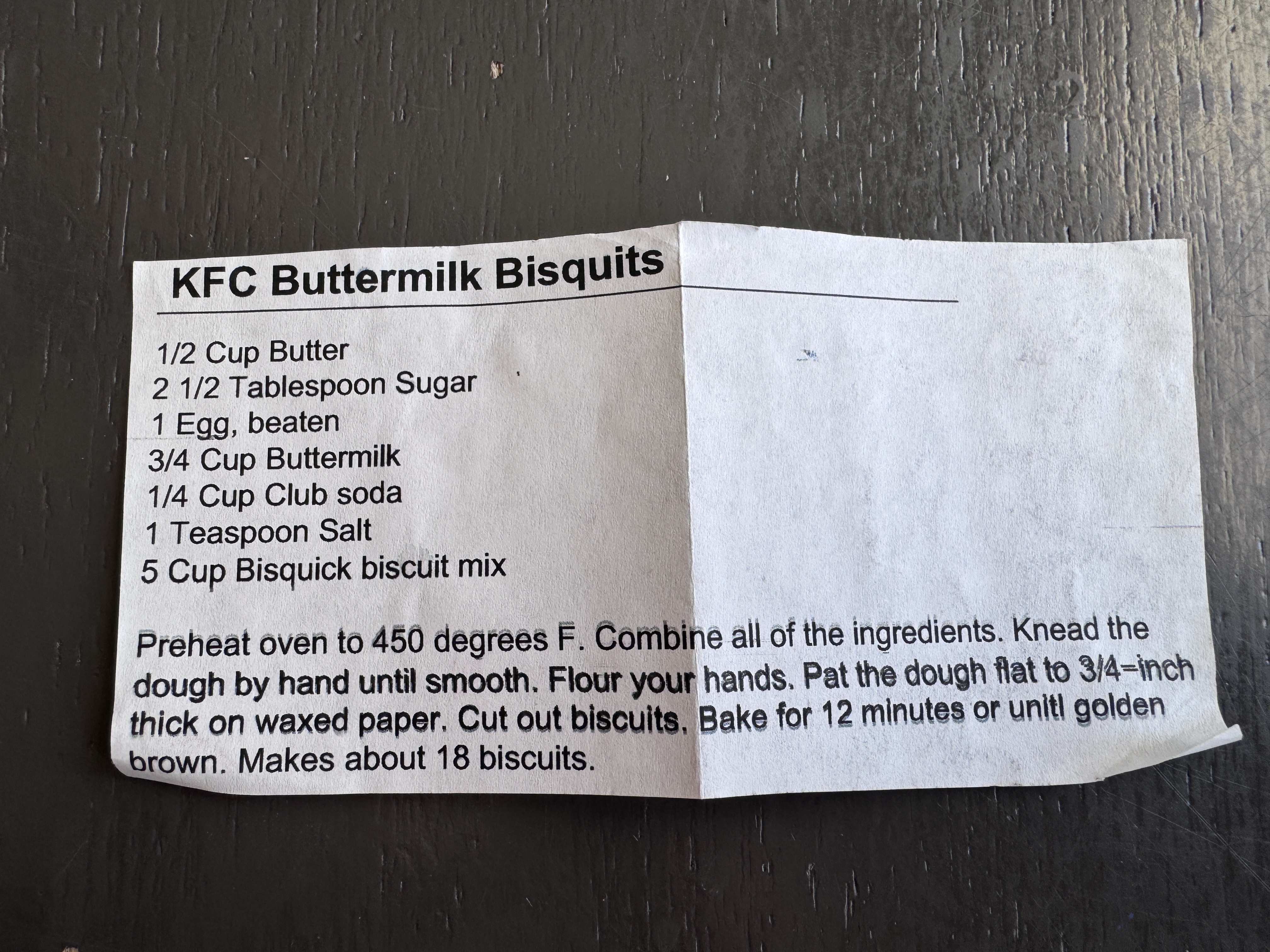 Recipe card preview for KFC Buttermilk Biscuits