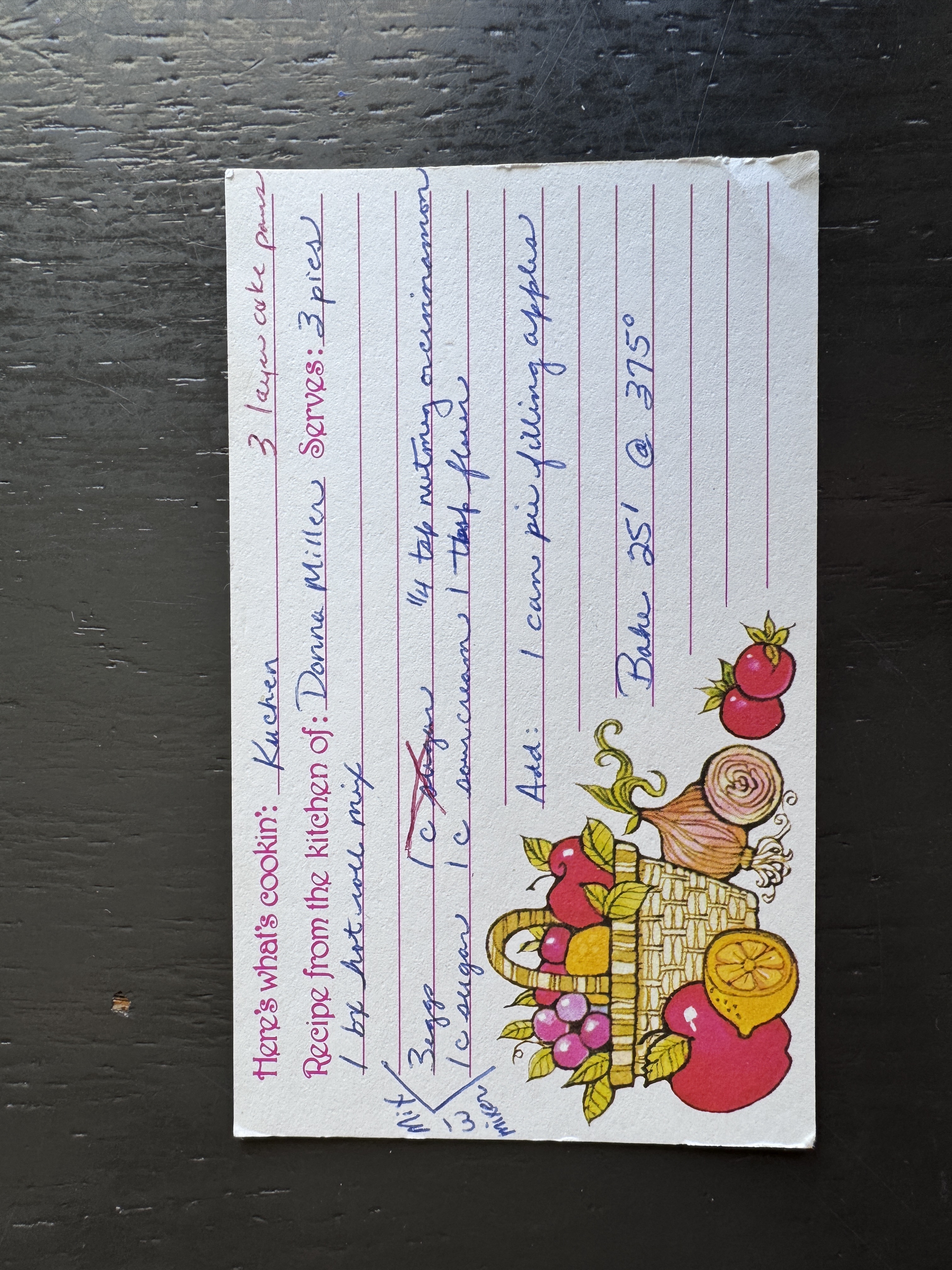 Recipe card preview for Kuchen