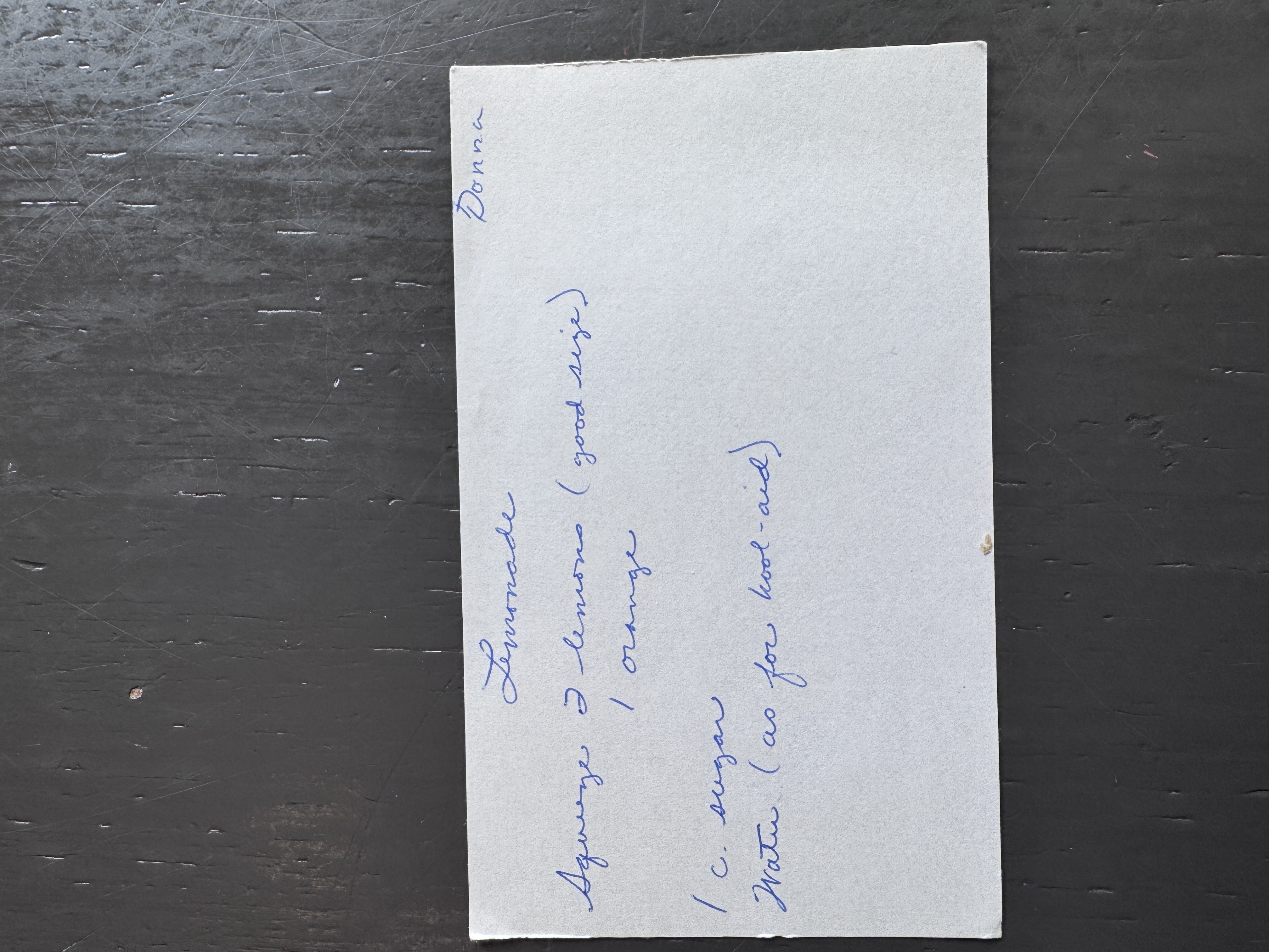 Recipe card preview for Lemonade