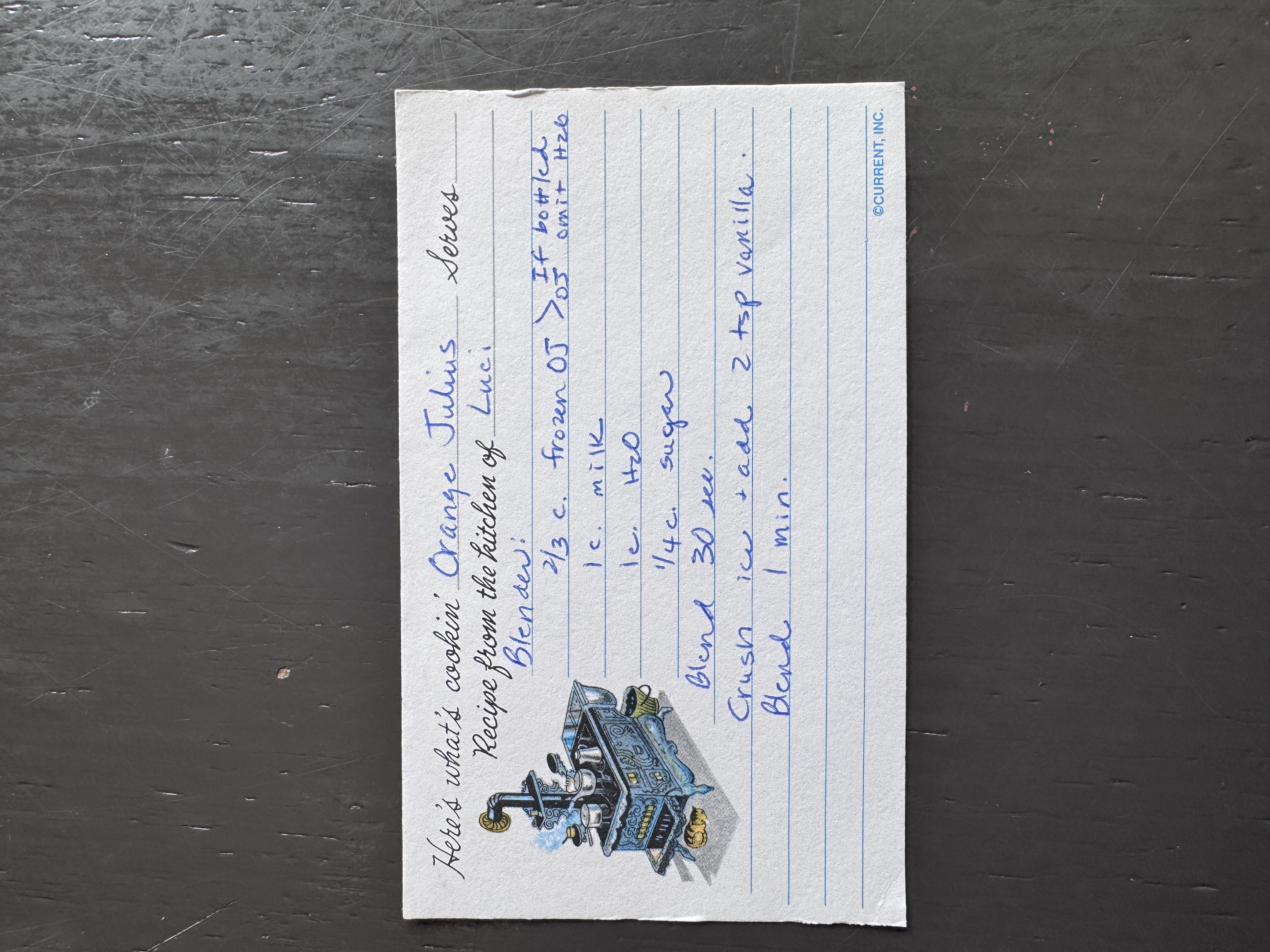 Recipe card preview for Orange Julius