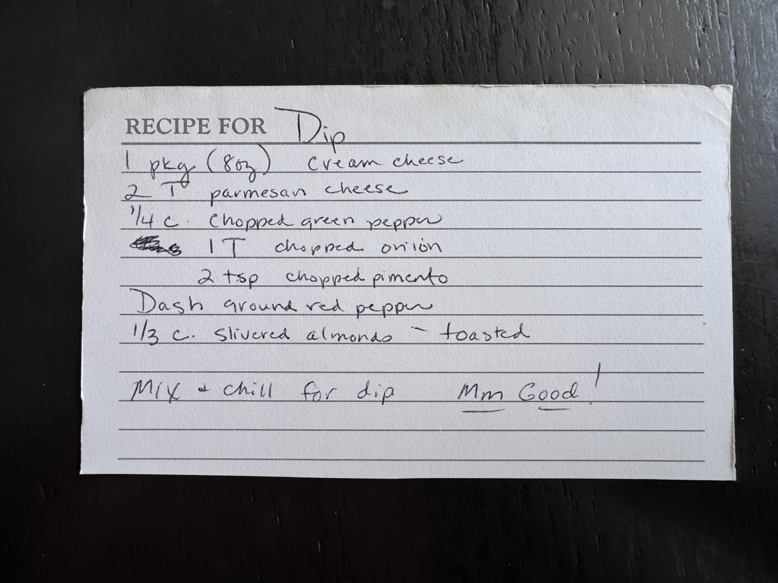 Recipe card preview for Parmesan Almond Dip