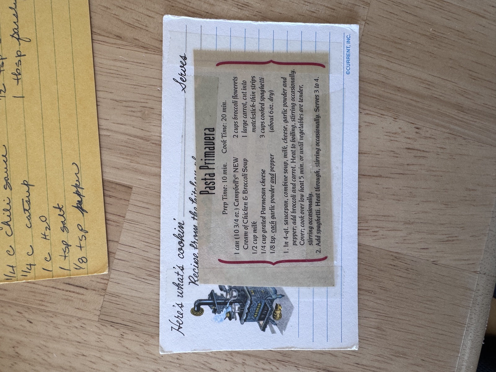 Recipe card preview for Pasta Primavera