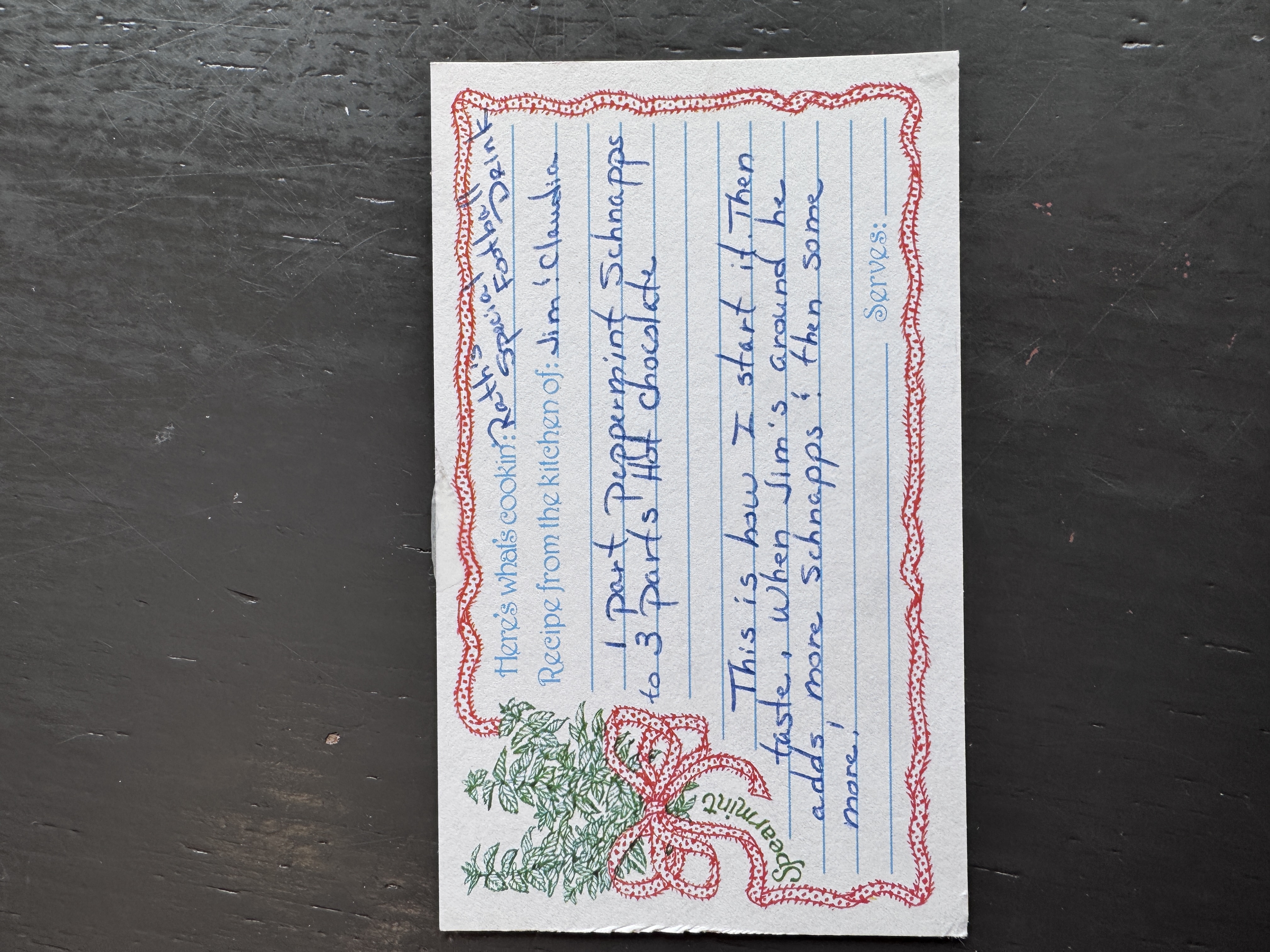 Recipe card preview for Peppermint schnapps hot chocolate