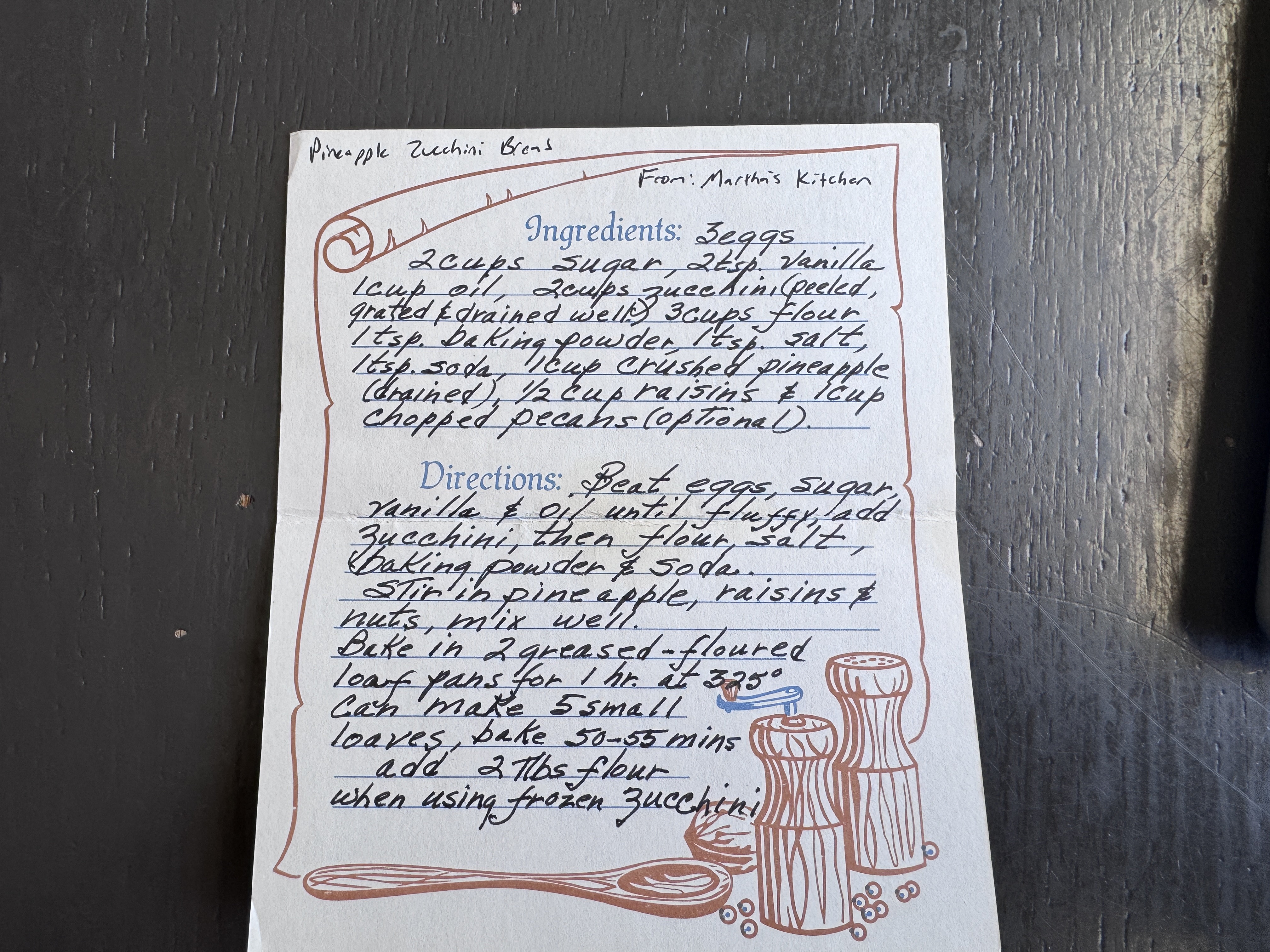 Recipe card preview for Pineapple Zucchini Bread