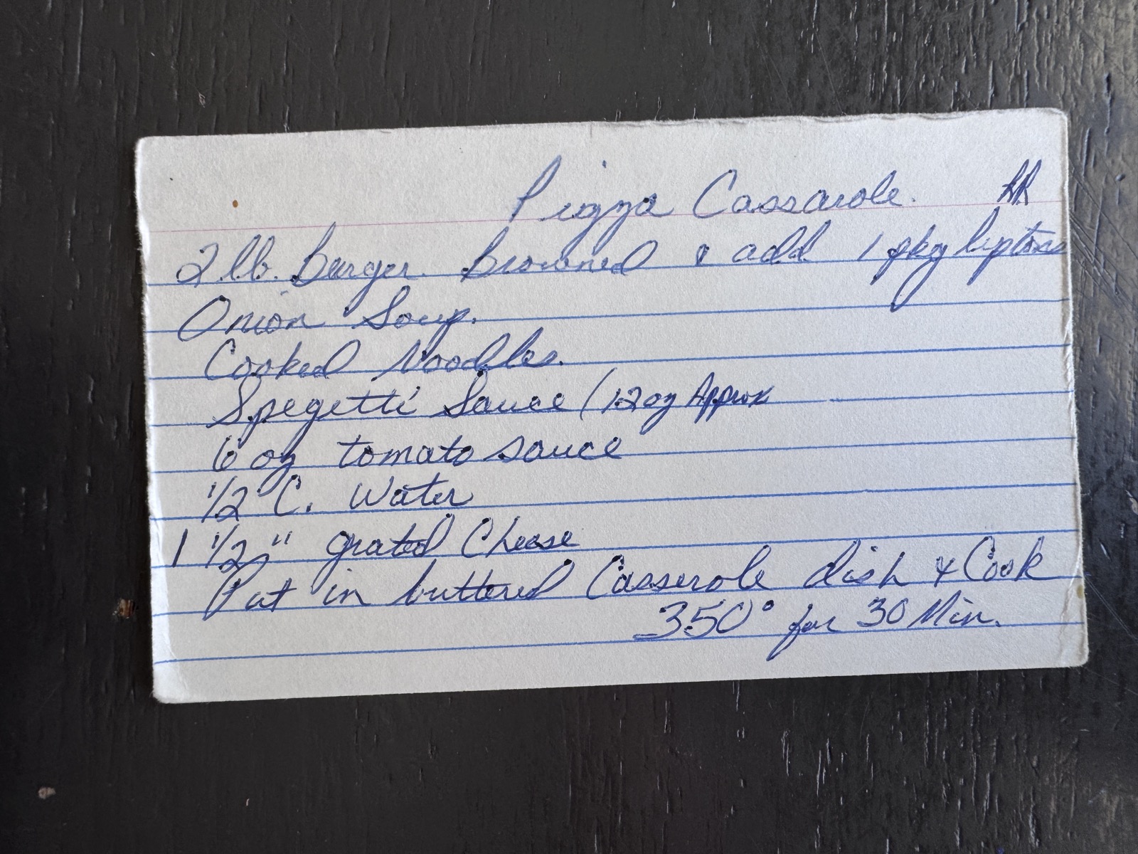 Recipe card preview for Pizza Casserole