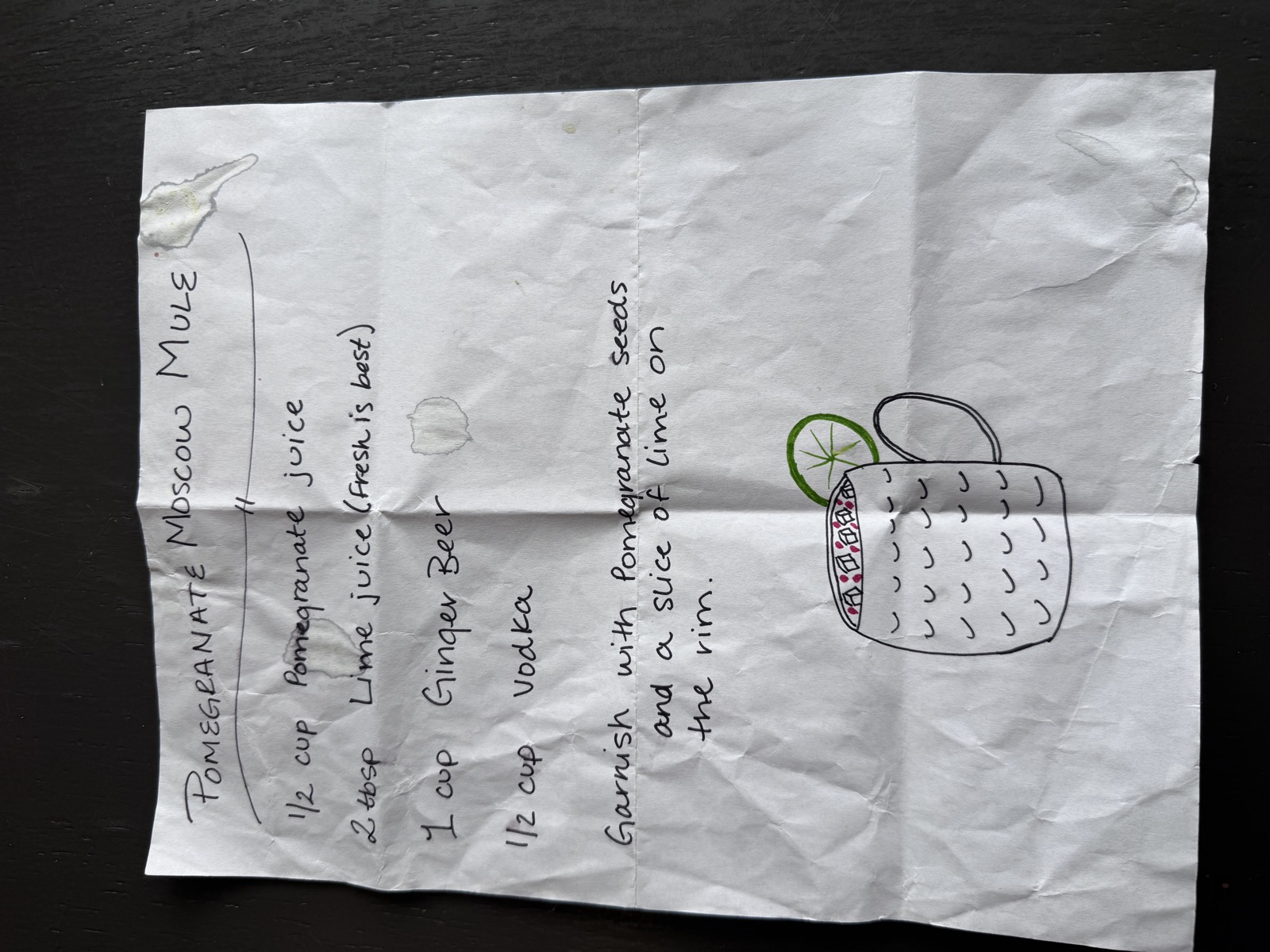 Recipe card preview for Pomegranate Moscow Mule