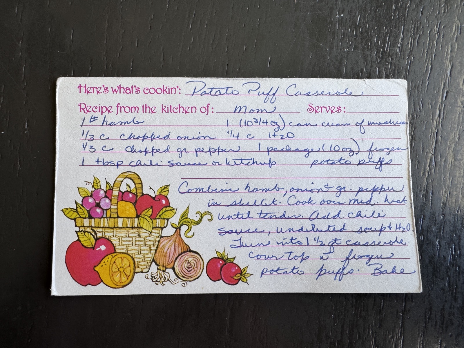 Recipe card preview for Potato Puff Casserole