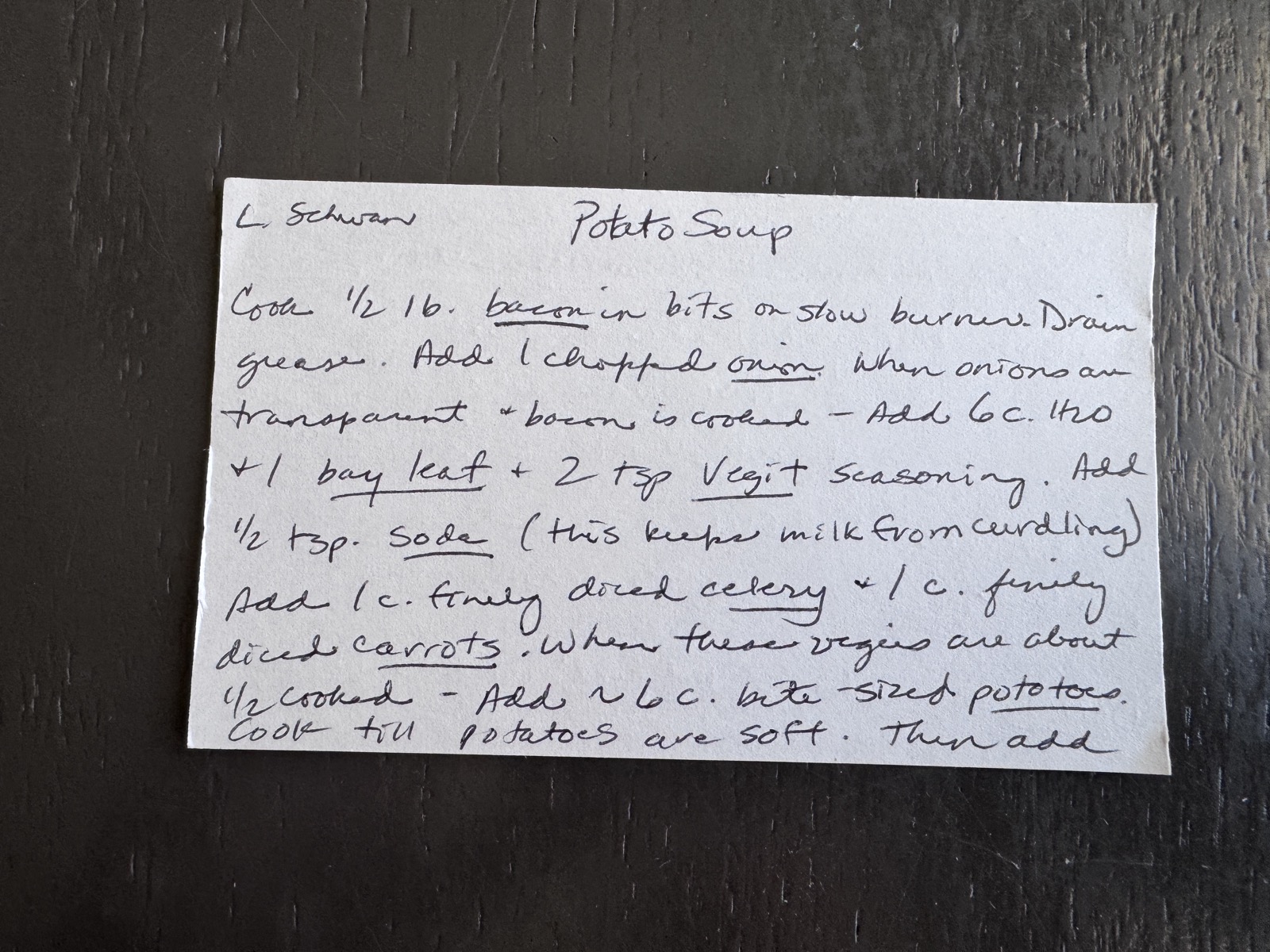 Recipe card preview for Potato Soup