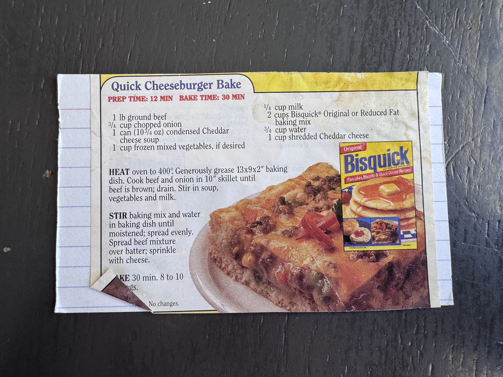 Recipe card preview for Quick Cheeseburger Bake