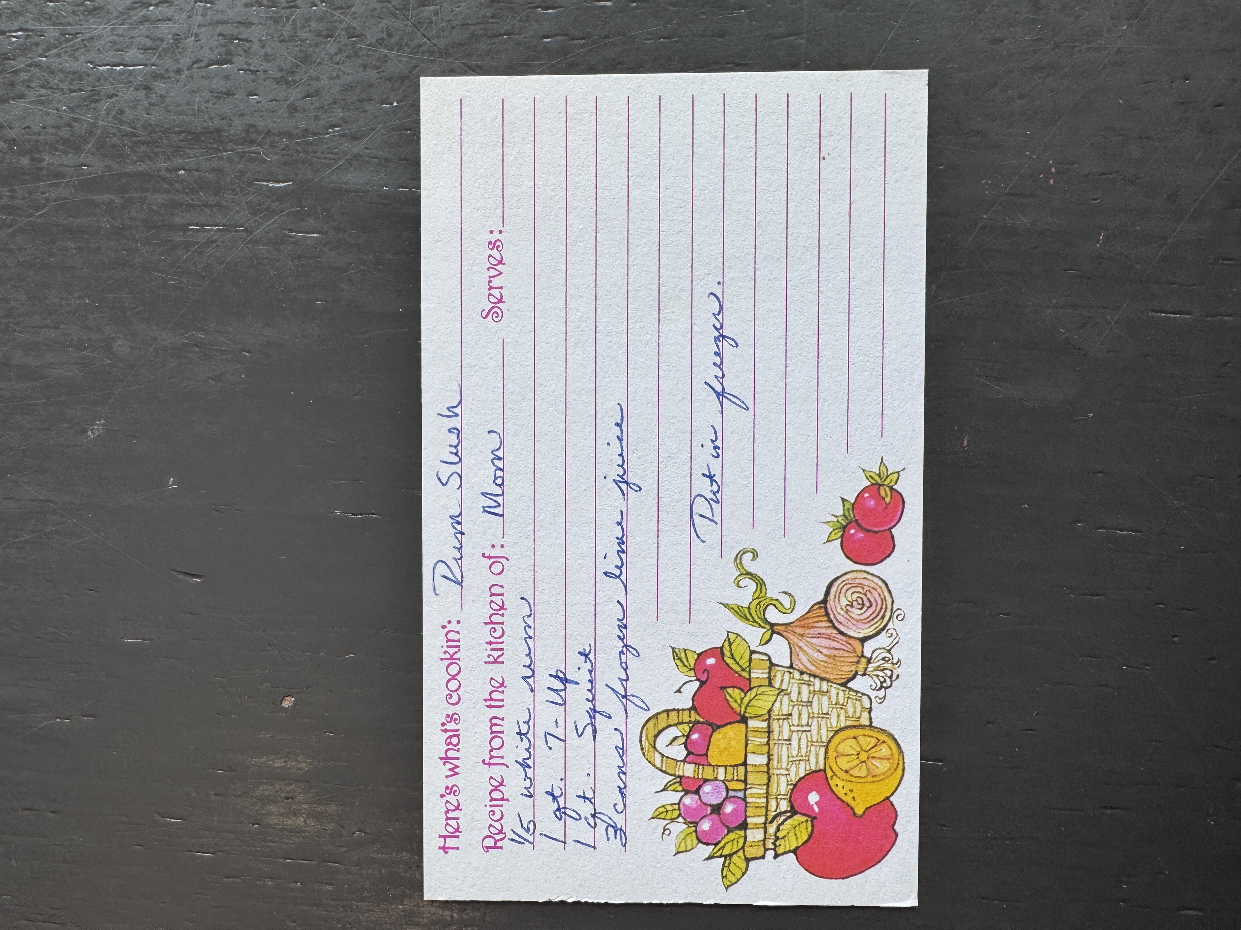 Recipe card preview for Rum Slush