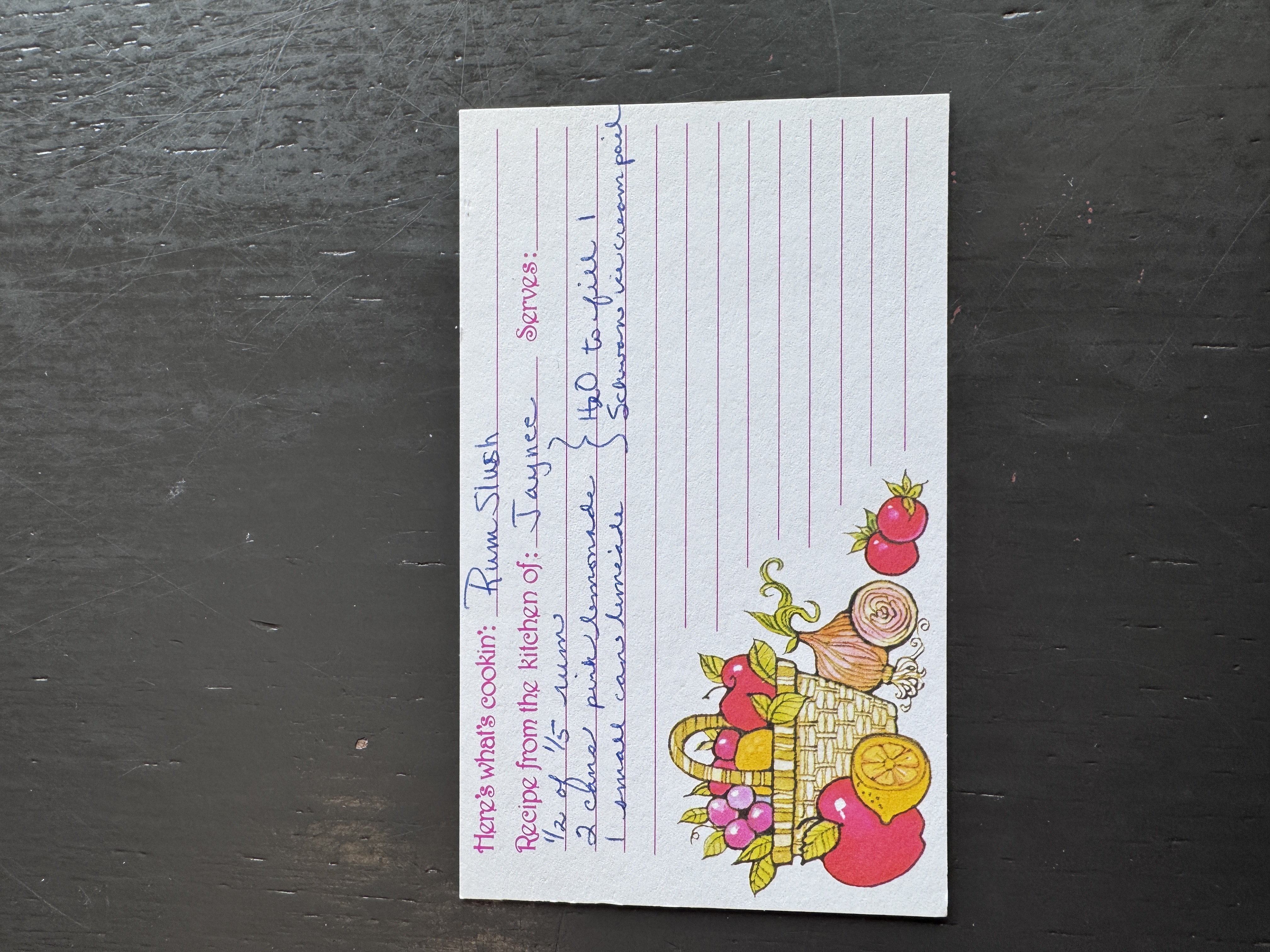 Recipe card preview for Rum Slush