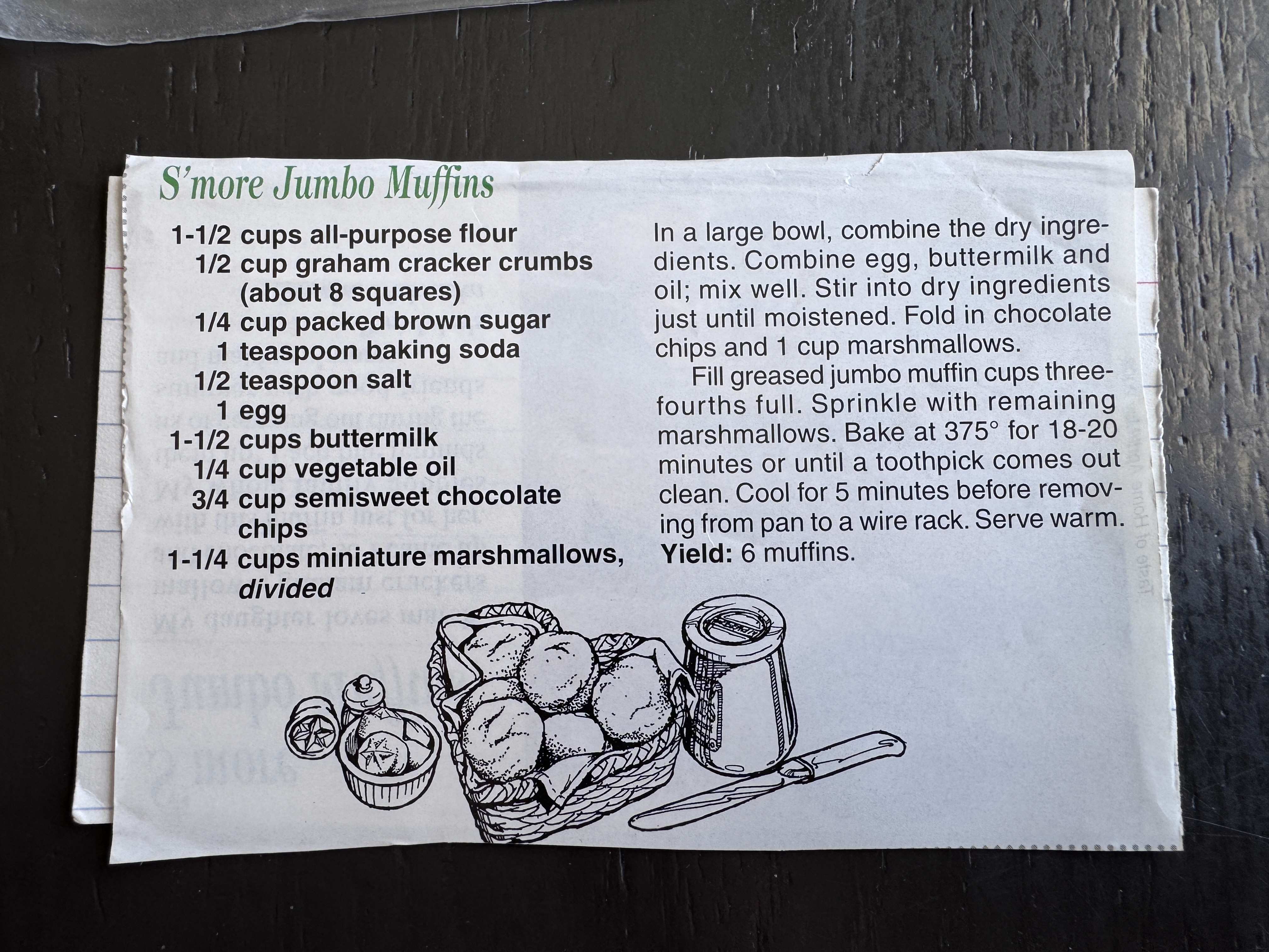 Recipe card preview for S'more Jumbo Muffins