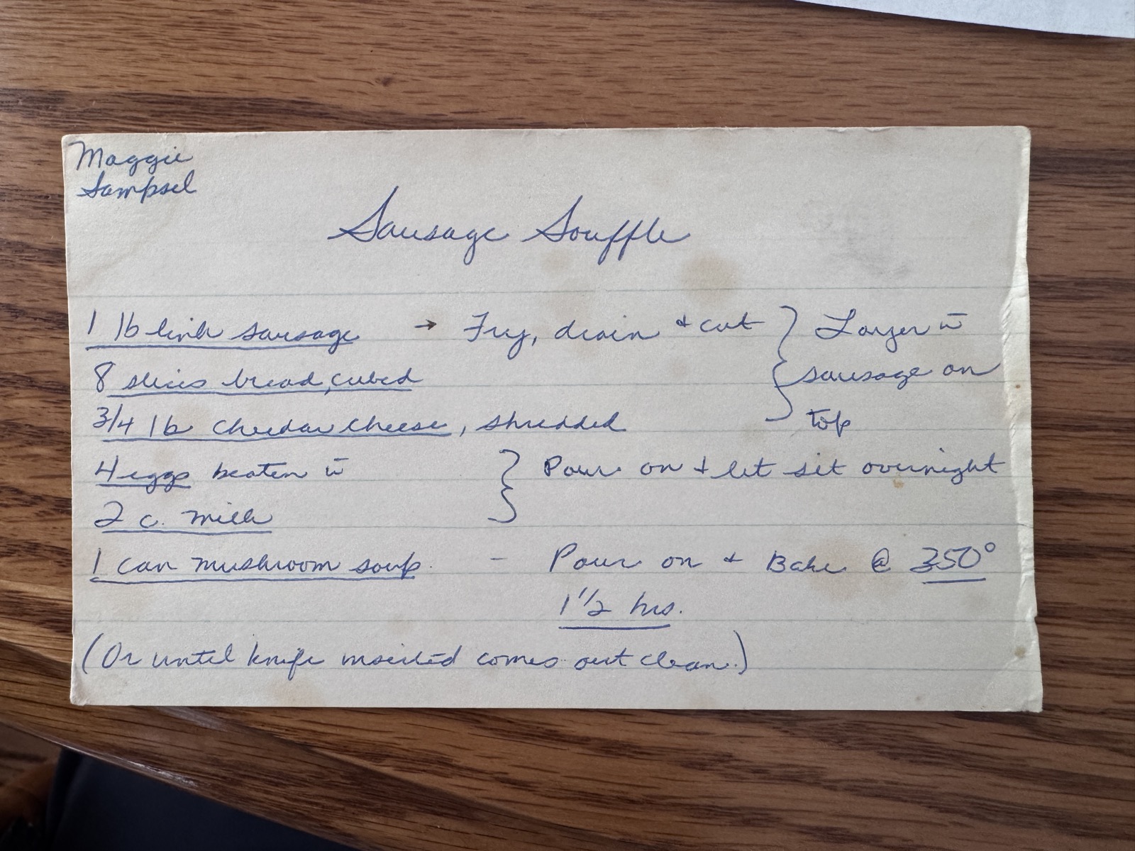 Recipe card preview for Sausage Souffle