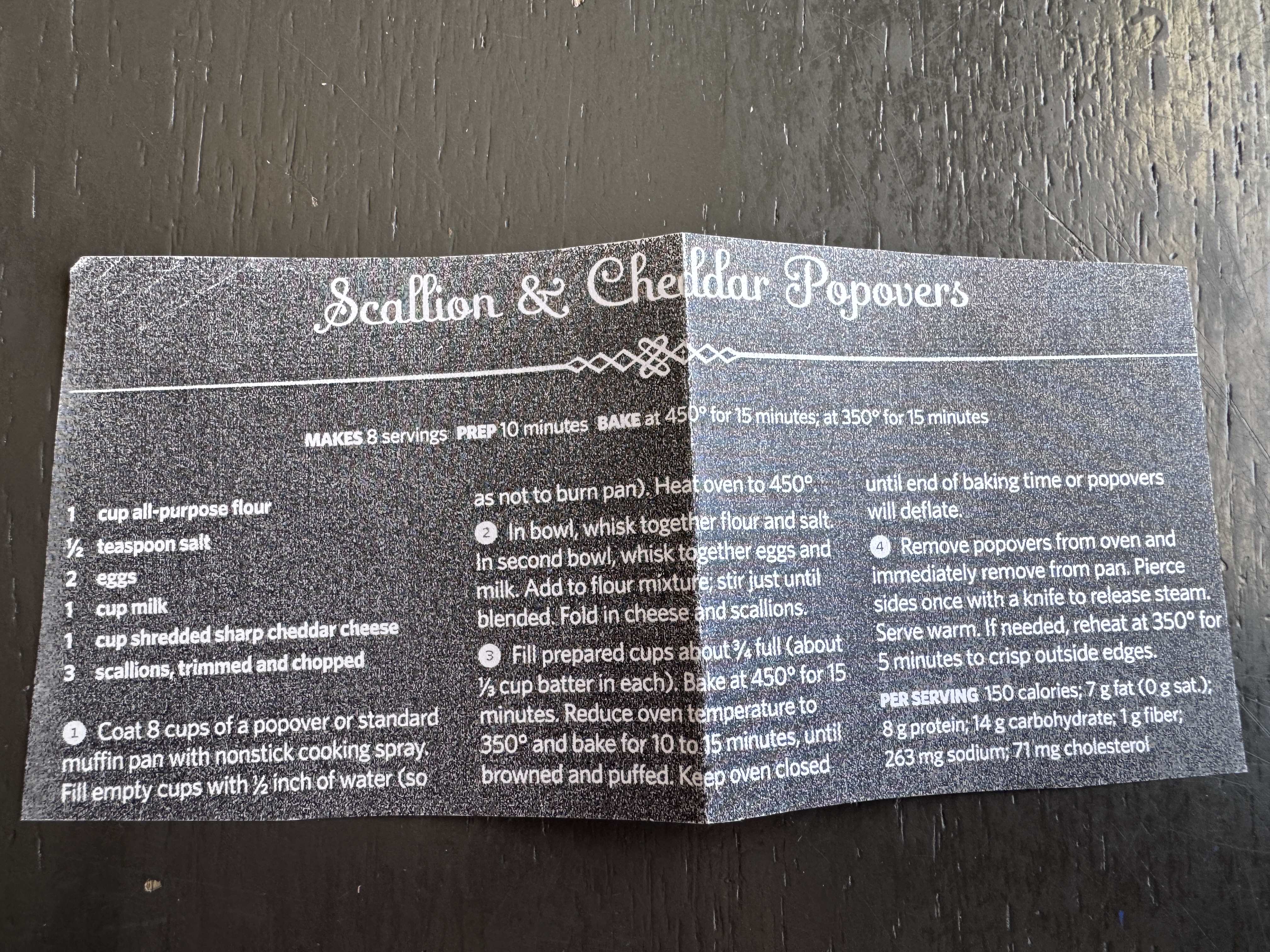 Recipe card preview for Scallion & Cheddar Popovers