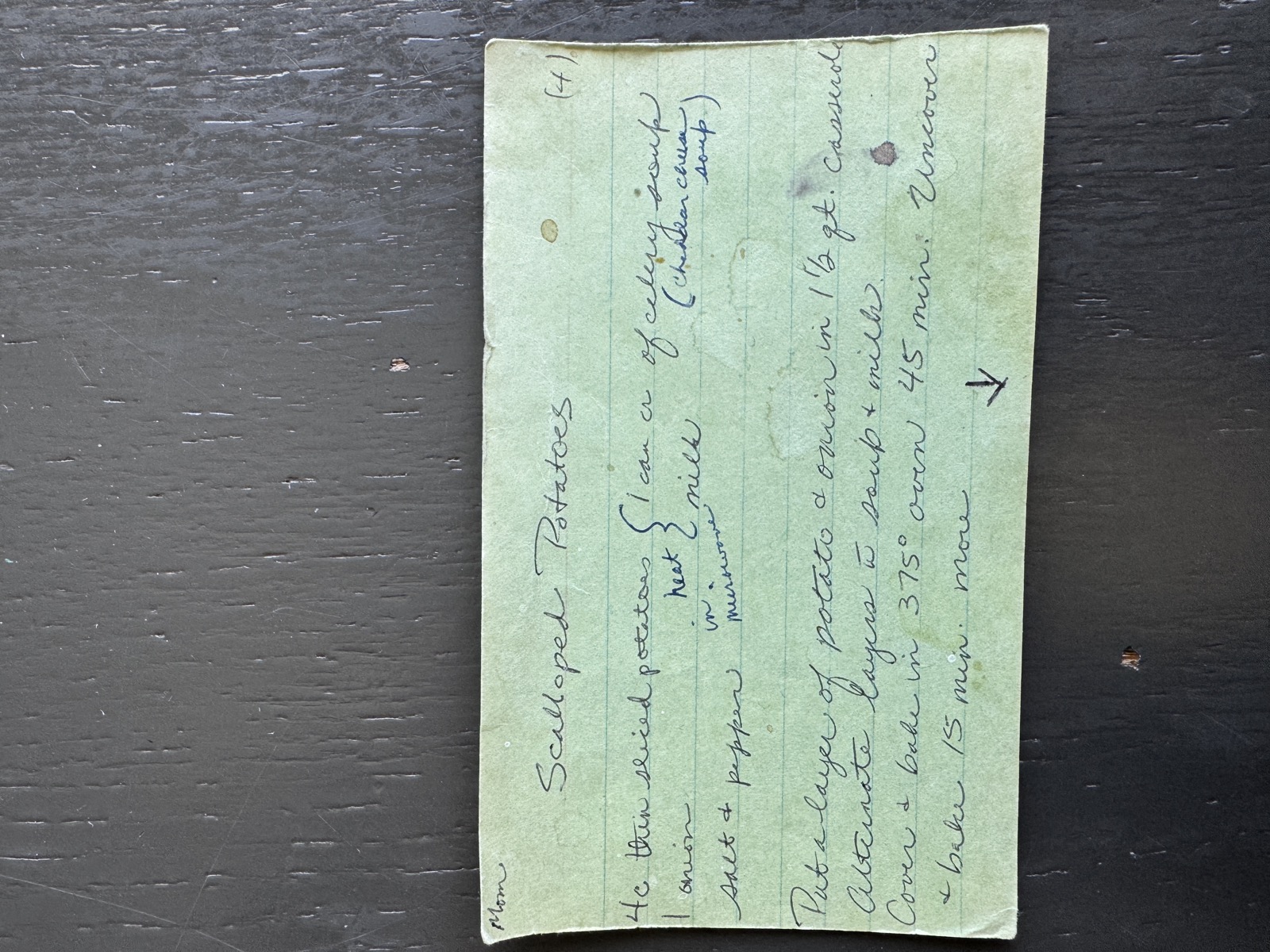 Recipe card preview for Scalloped Potatoes