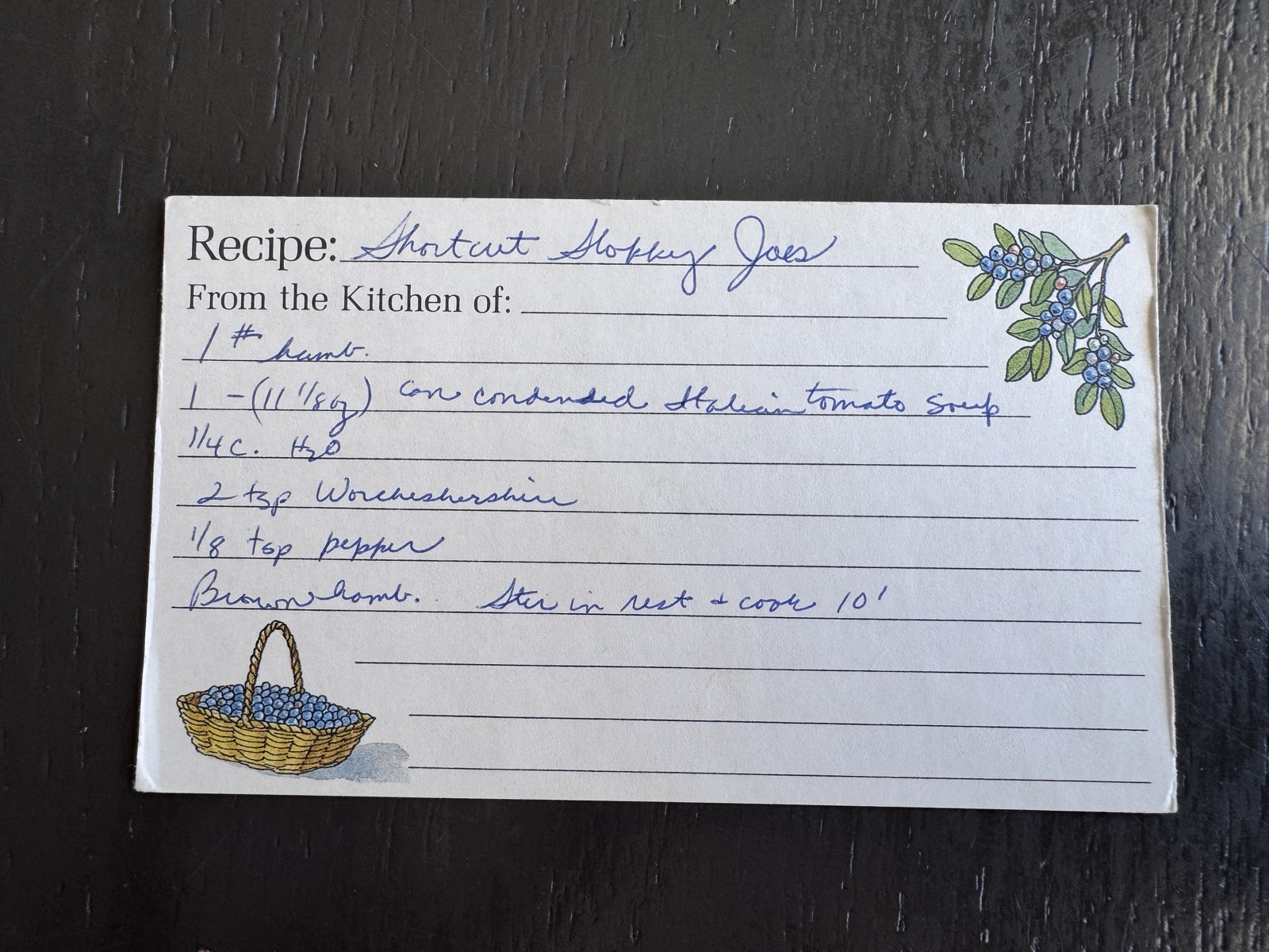 Recipe card preview for Shortcut Sloppy Joes