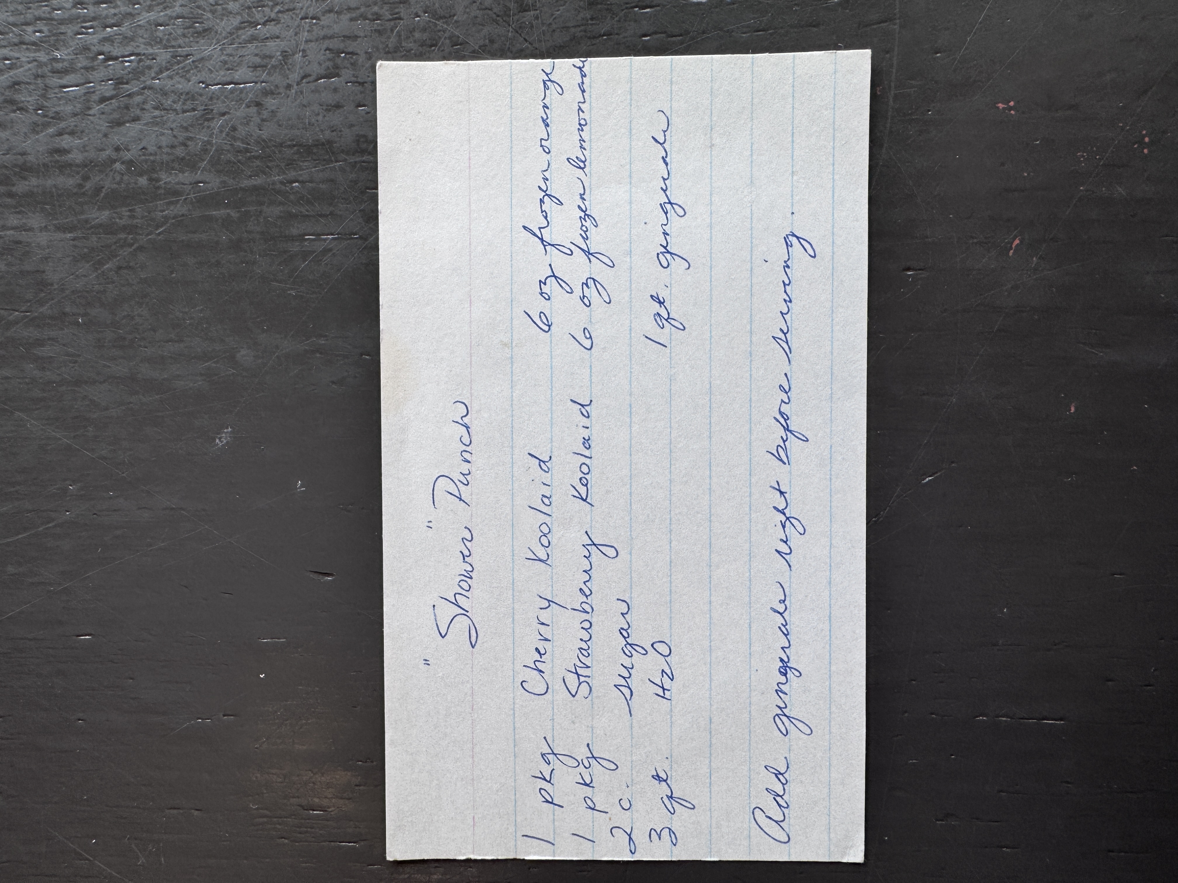 Recipe card preview for Shower Punch