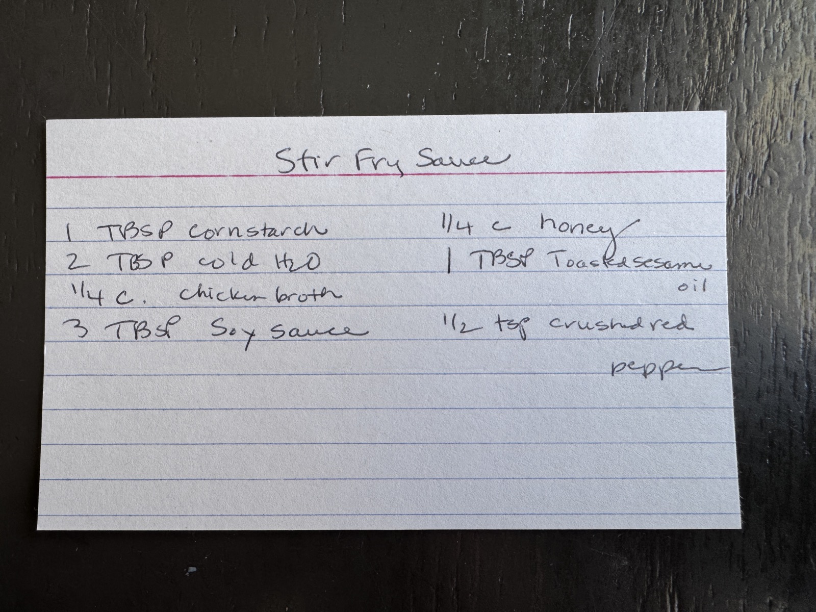 Recipe card preview for Stir Fry Sauce