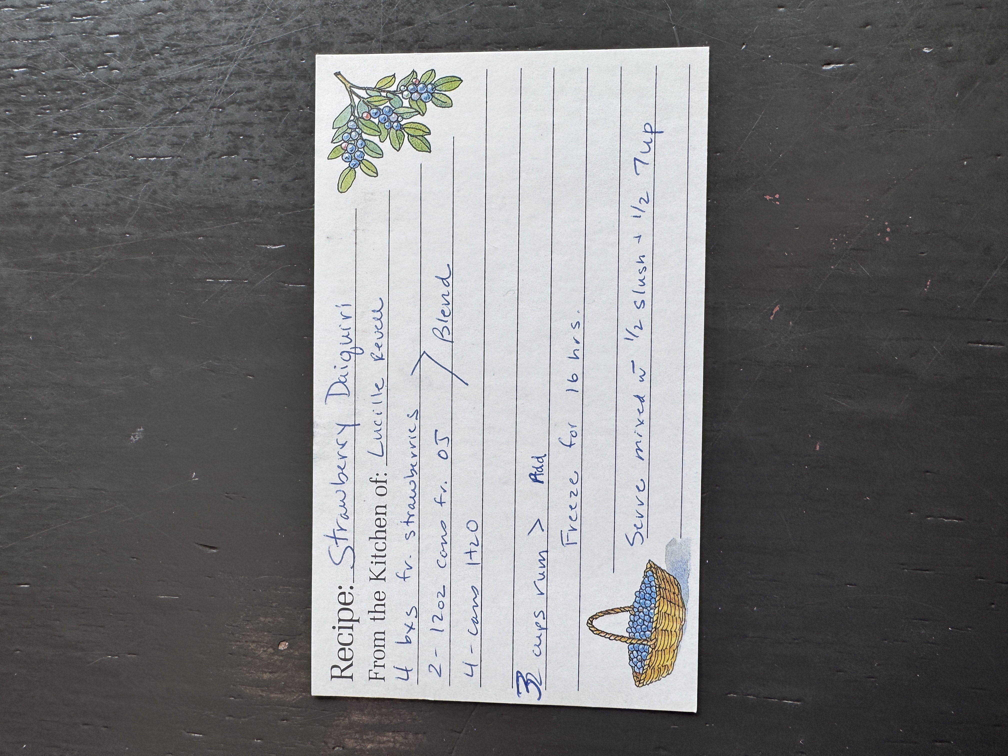 Recipe card preview for Strawberry Daiquiri