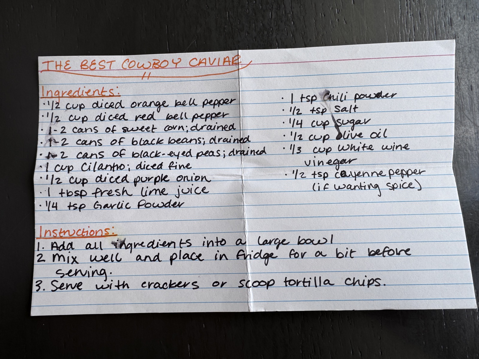 Recipe card preview for THE BEST COWBOY CAVIAR